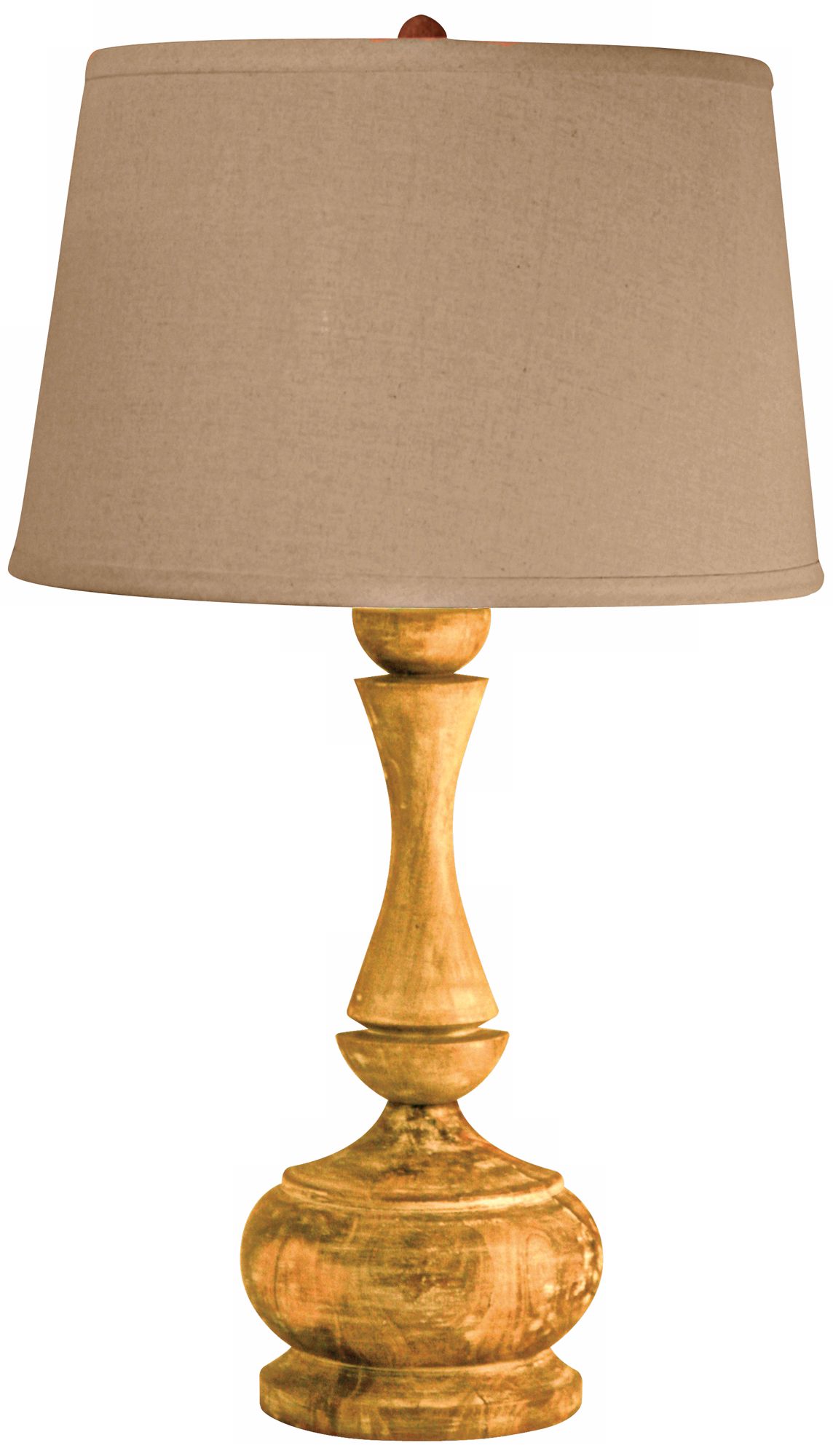 Solid Acacia Wood Urn Table Lamp
