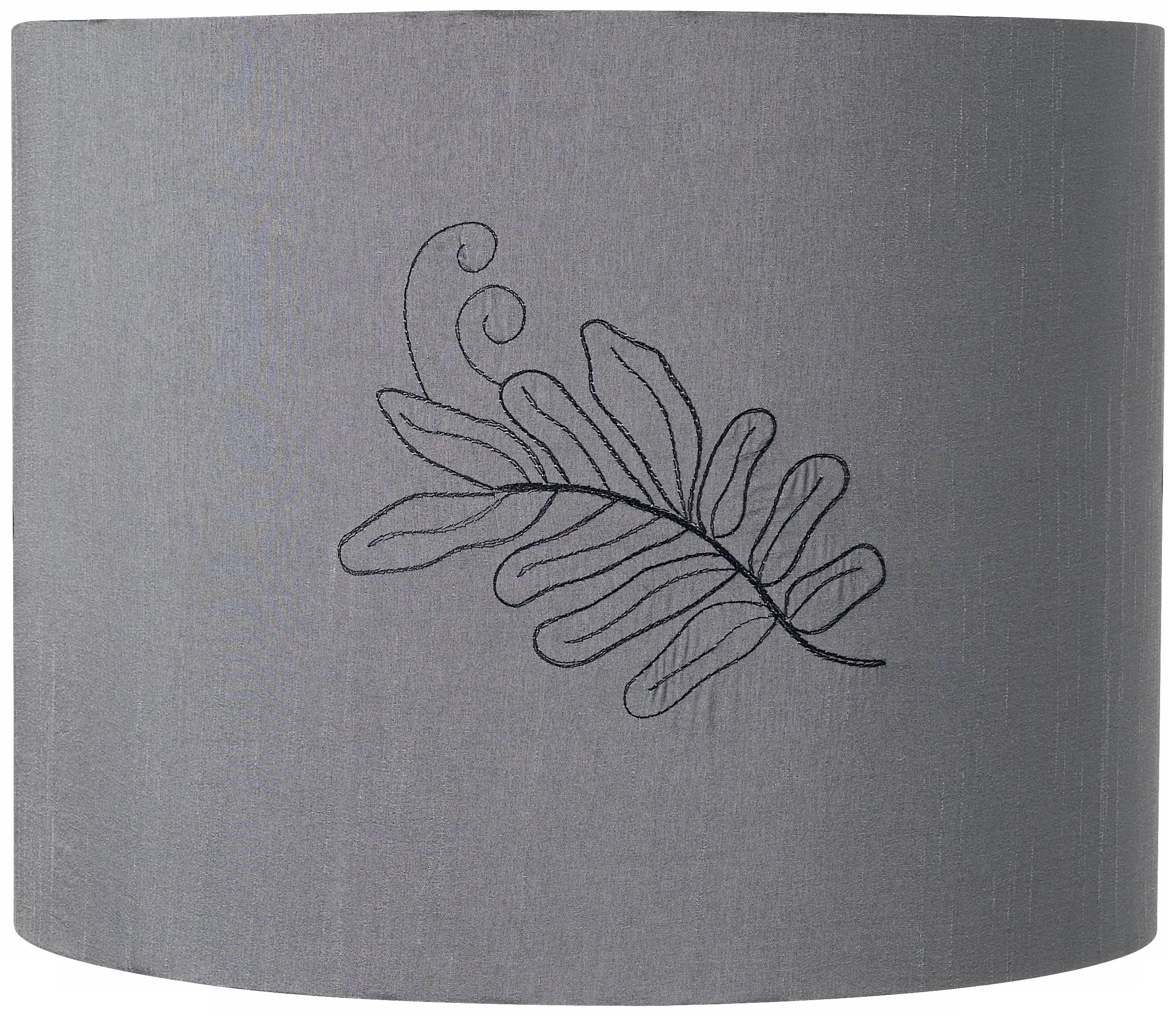 Gray with Black Leaf Embroidery Lamp Shade 14x14x11 (Spider)