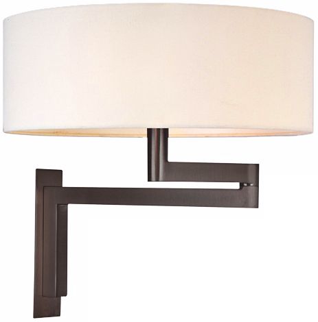 Sonneman Osso Black Brass Plug-In Swing Arm Wall Lamp