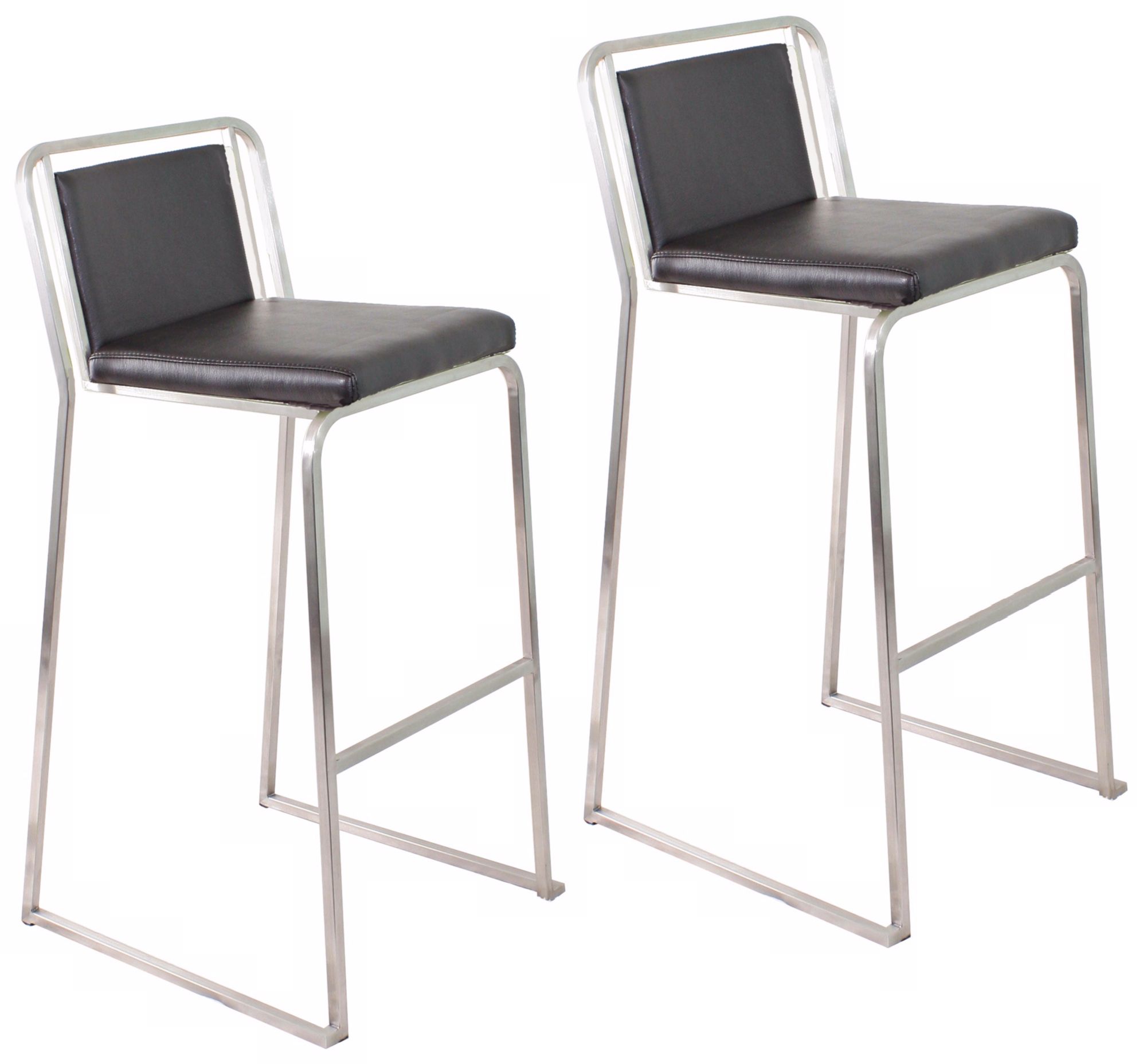 Set of Two Cascade Black 29 1/2" High Bar Stools