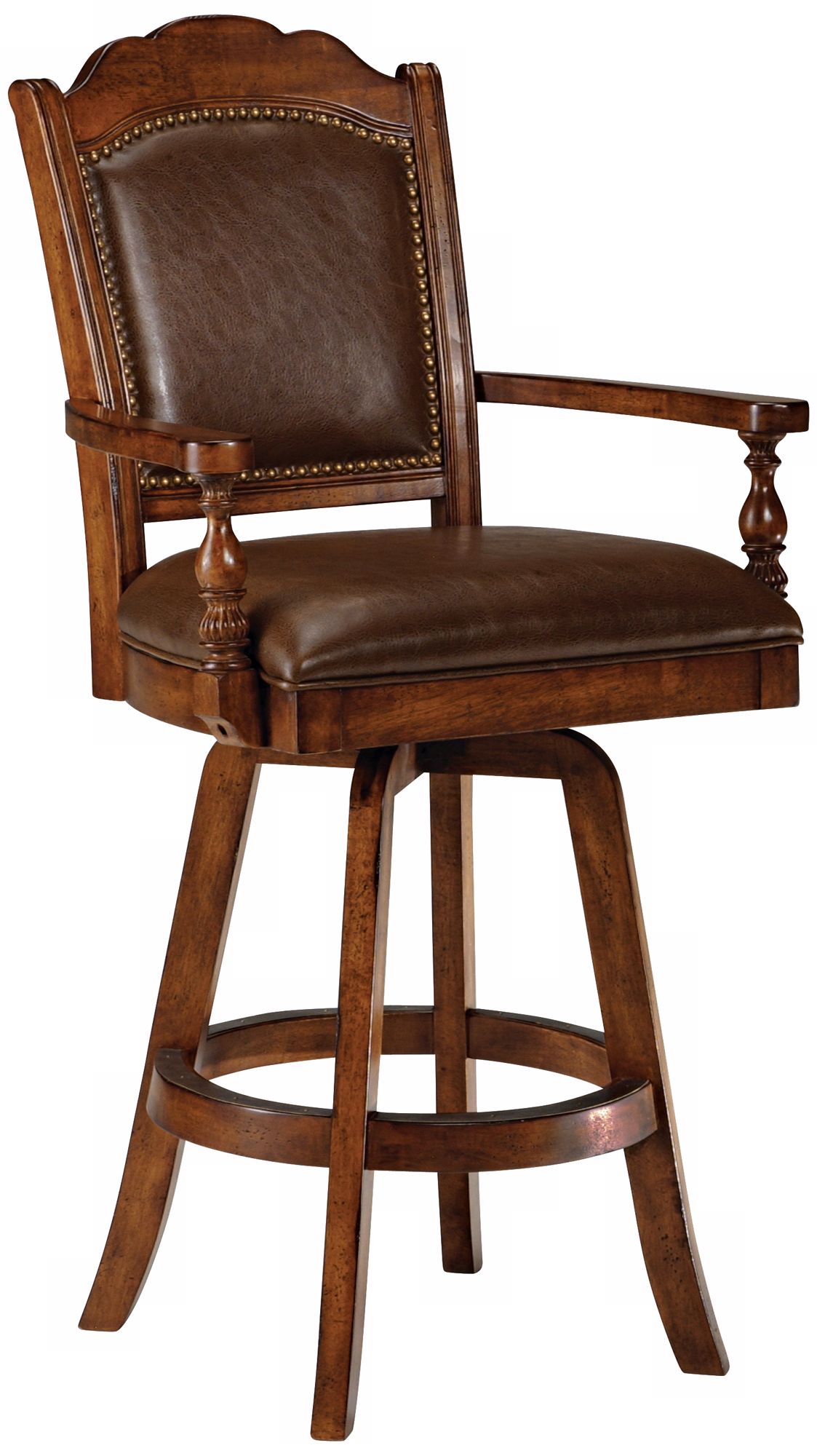 Hillsdale Nassau Swivel Leather Game 30" High Bar Stool