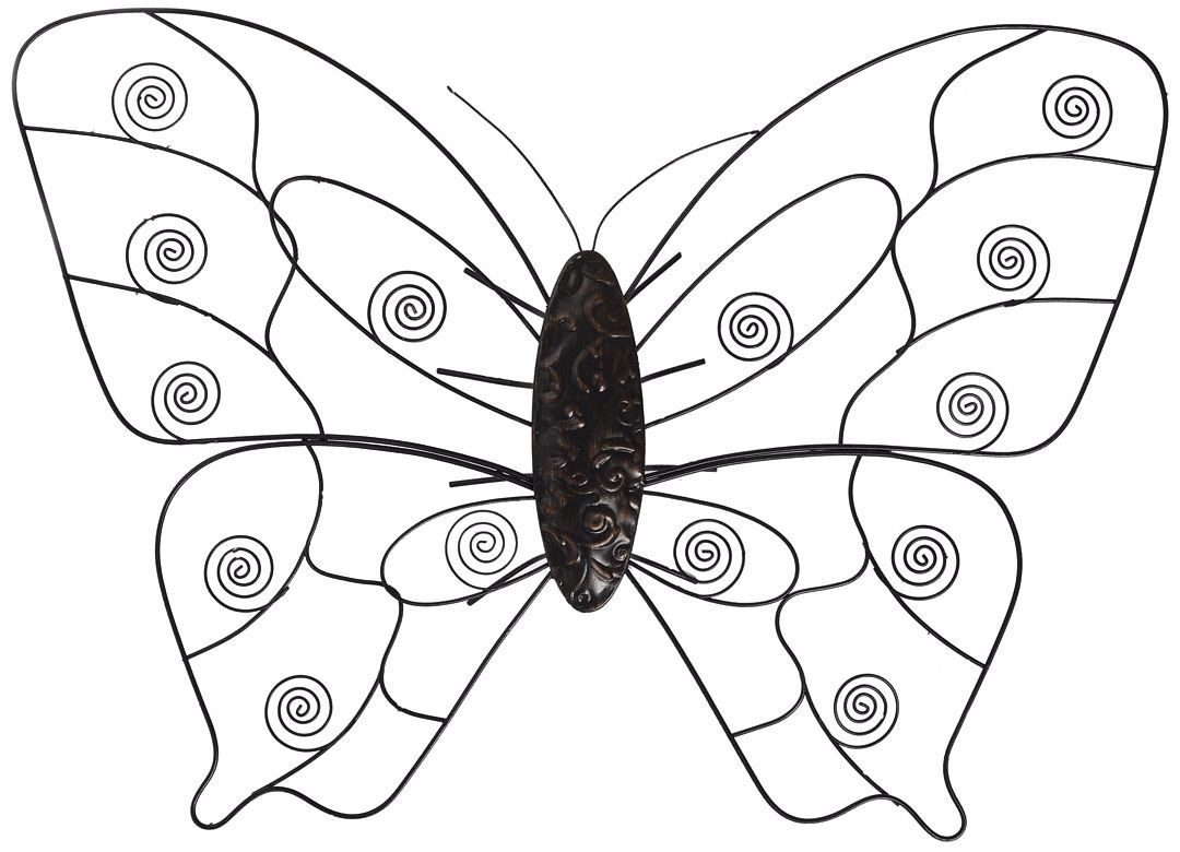 Black Butterfly Metal Wall Art Piece