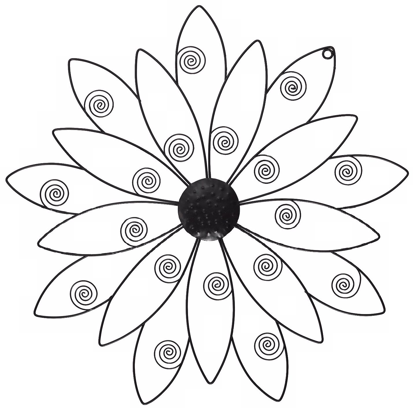 Black Flower Metal Wall Art Piece