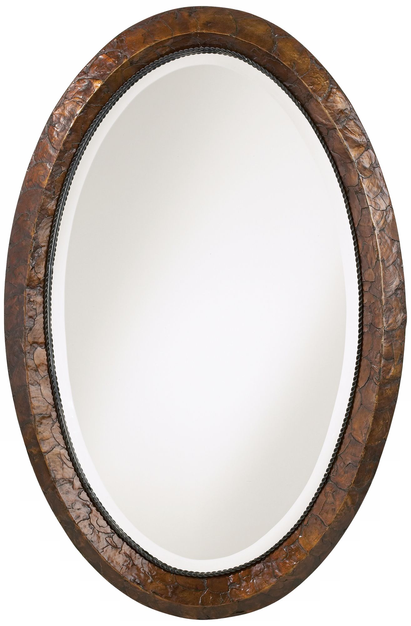 Capiz Shell Frame Vanity 34" High Wall Mirror