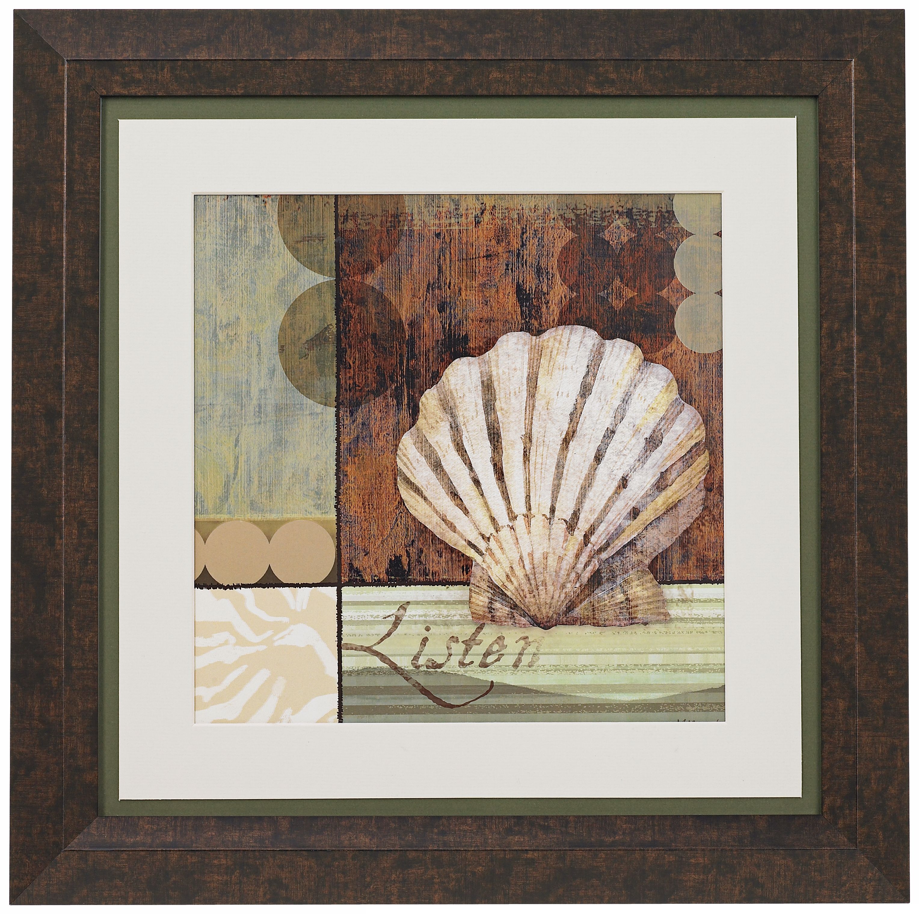Contemporary Shell I Framed 19 1/4" Square Wall Art