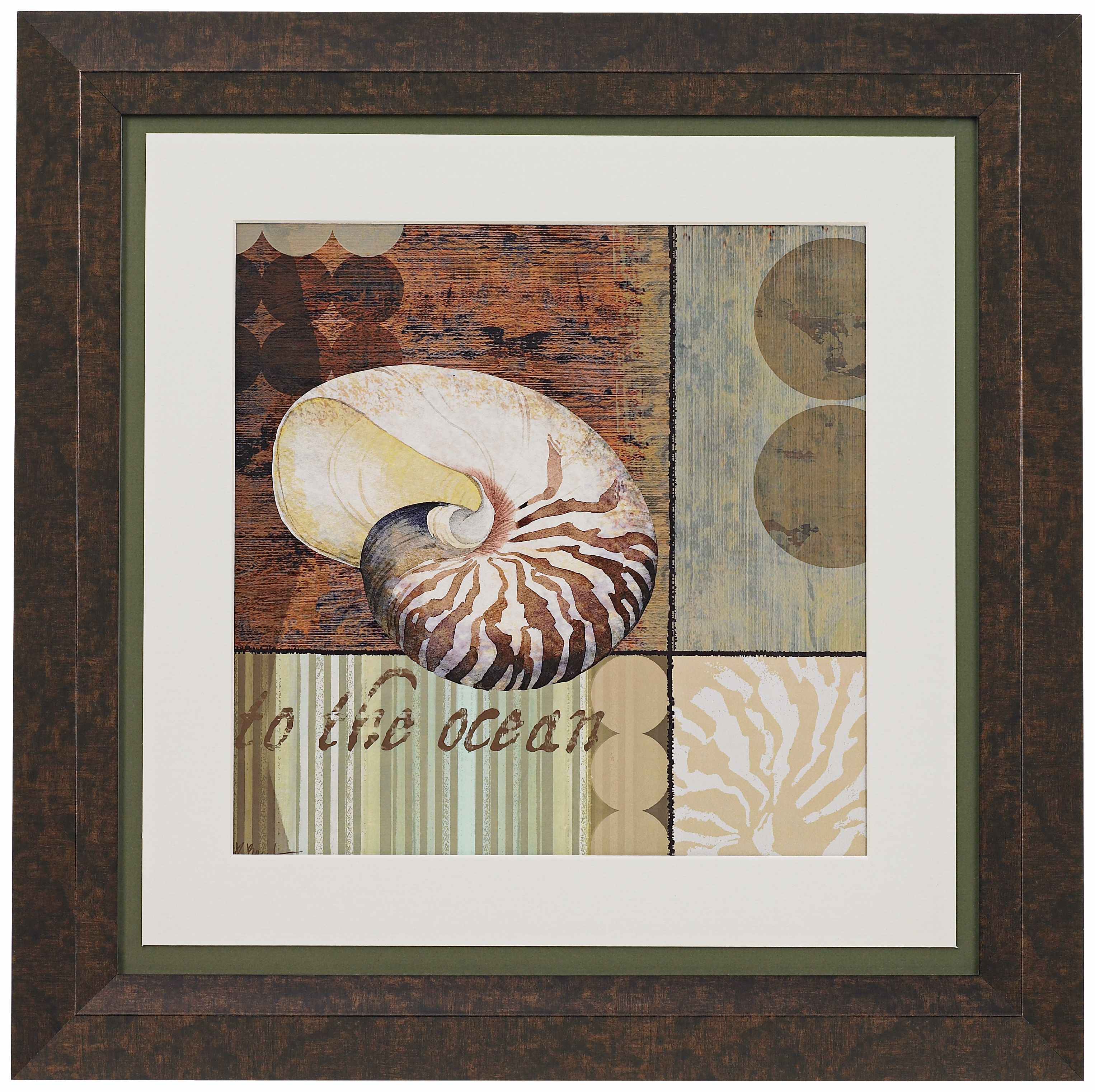 Contemporary Shell II Framed 19" Square Wall Art