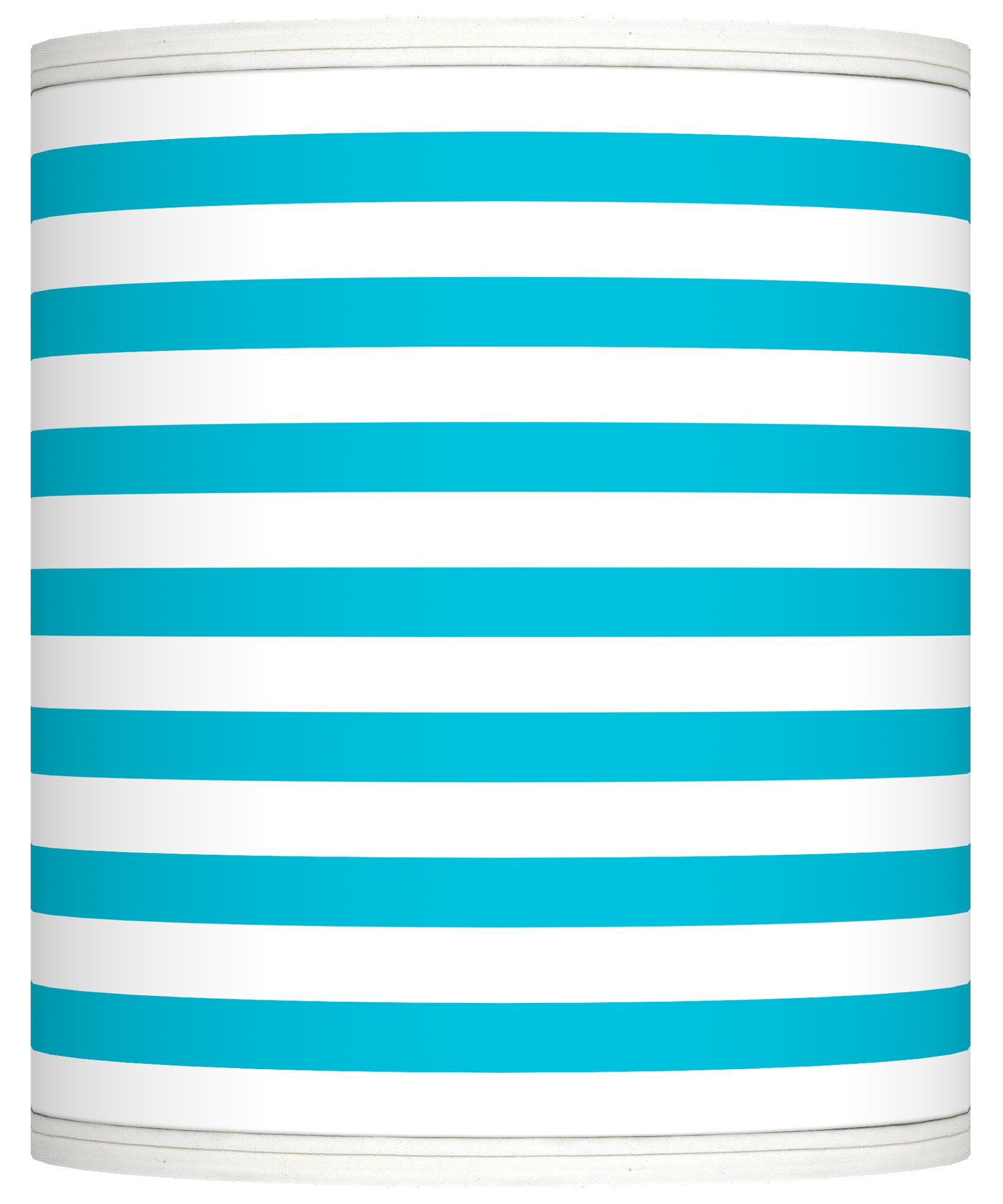 Aqua Horizontal Stripe Giclee Shade 10x10x12 (Spider)