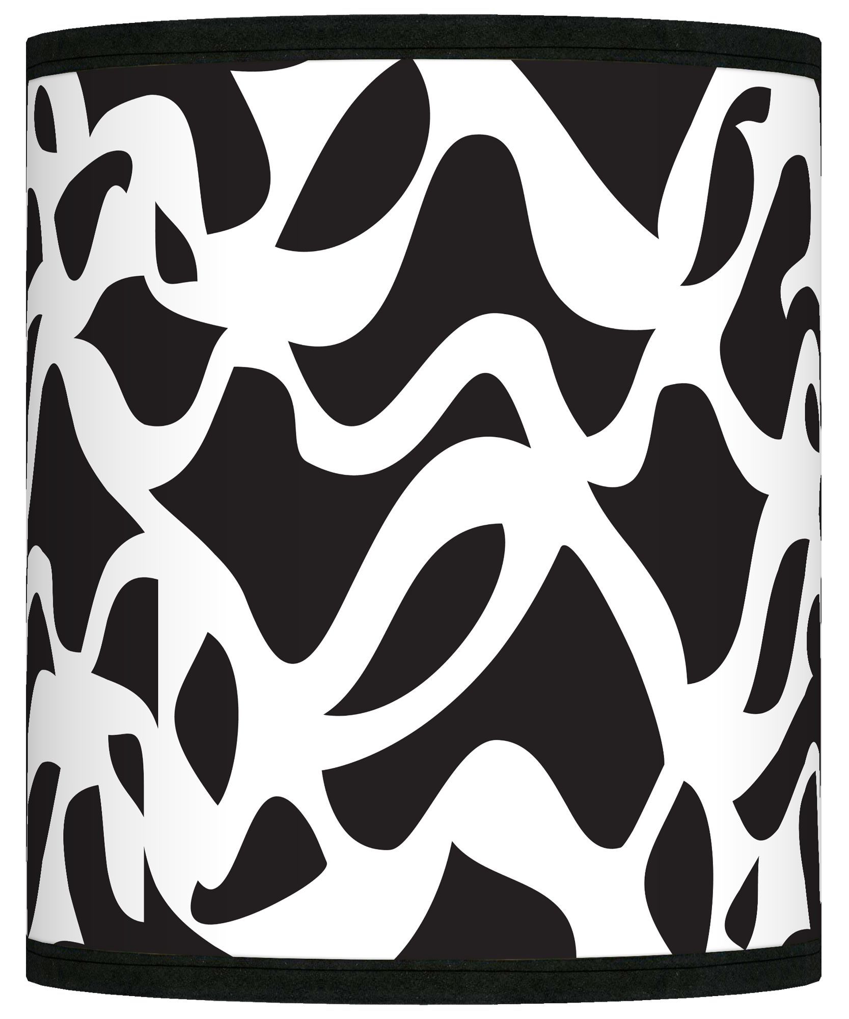 Retro Waves Black White Giclee Shade 10x10x12 (Spider)