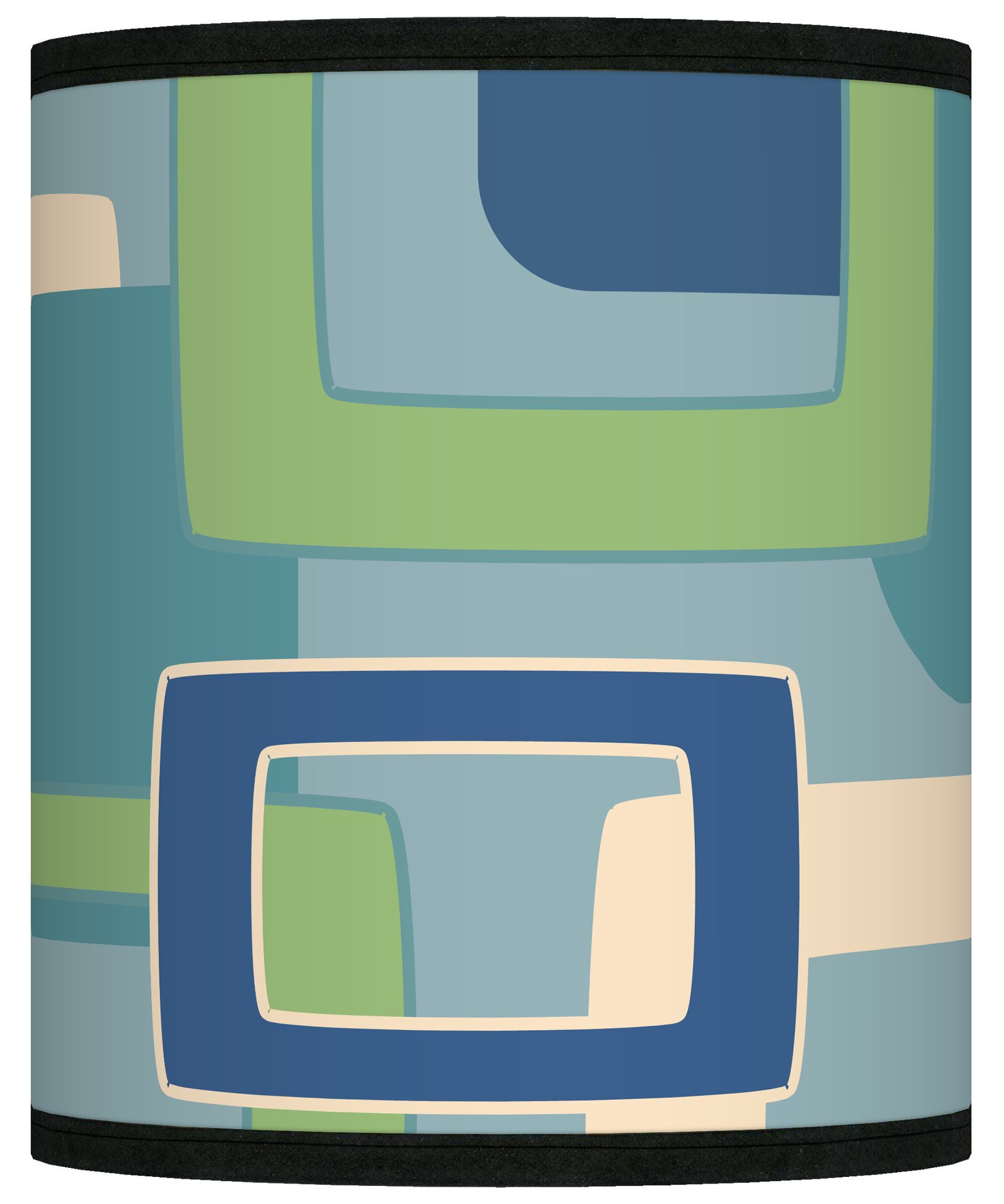 Retro Rectangles Giclee Shade 10x10x12 (Spider)