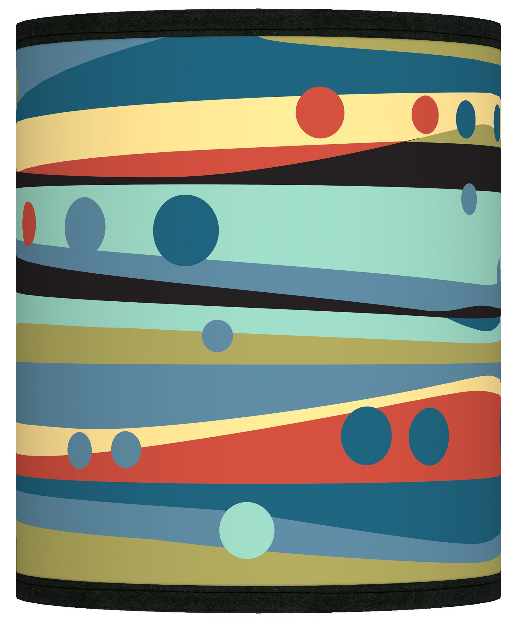 Retro Dots and Waves Giclee Shade 10x10x12 (Spider)