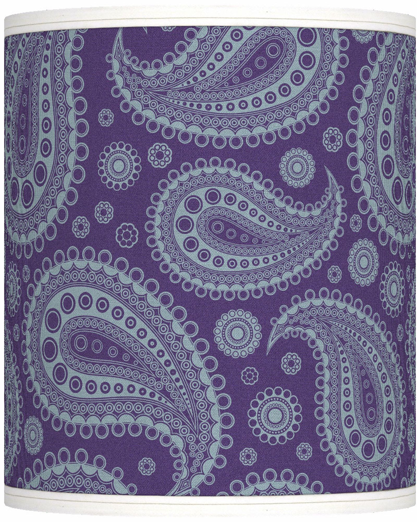 Purple Paisley Linen Giclee Shade 10x10x12 (Spider)