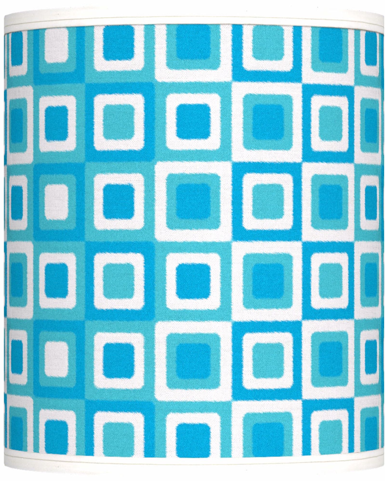 Blue Boxes Linen Giclee Shade 10x10x12 (Spider)
