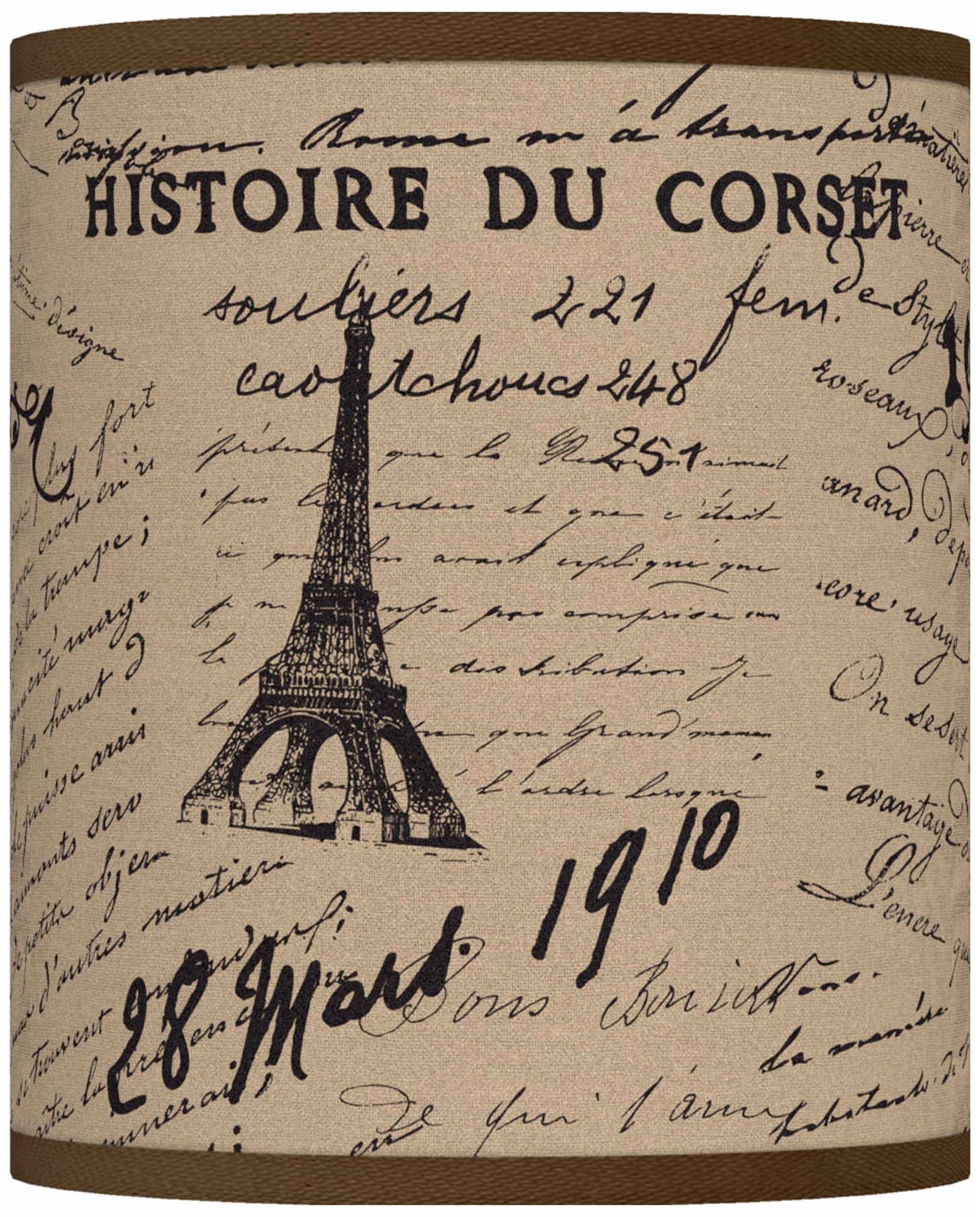 Letters to Paris Linen Giclee Shade 10x10x12 (Spider)