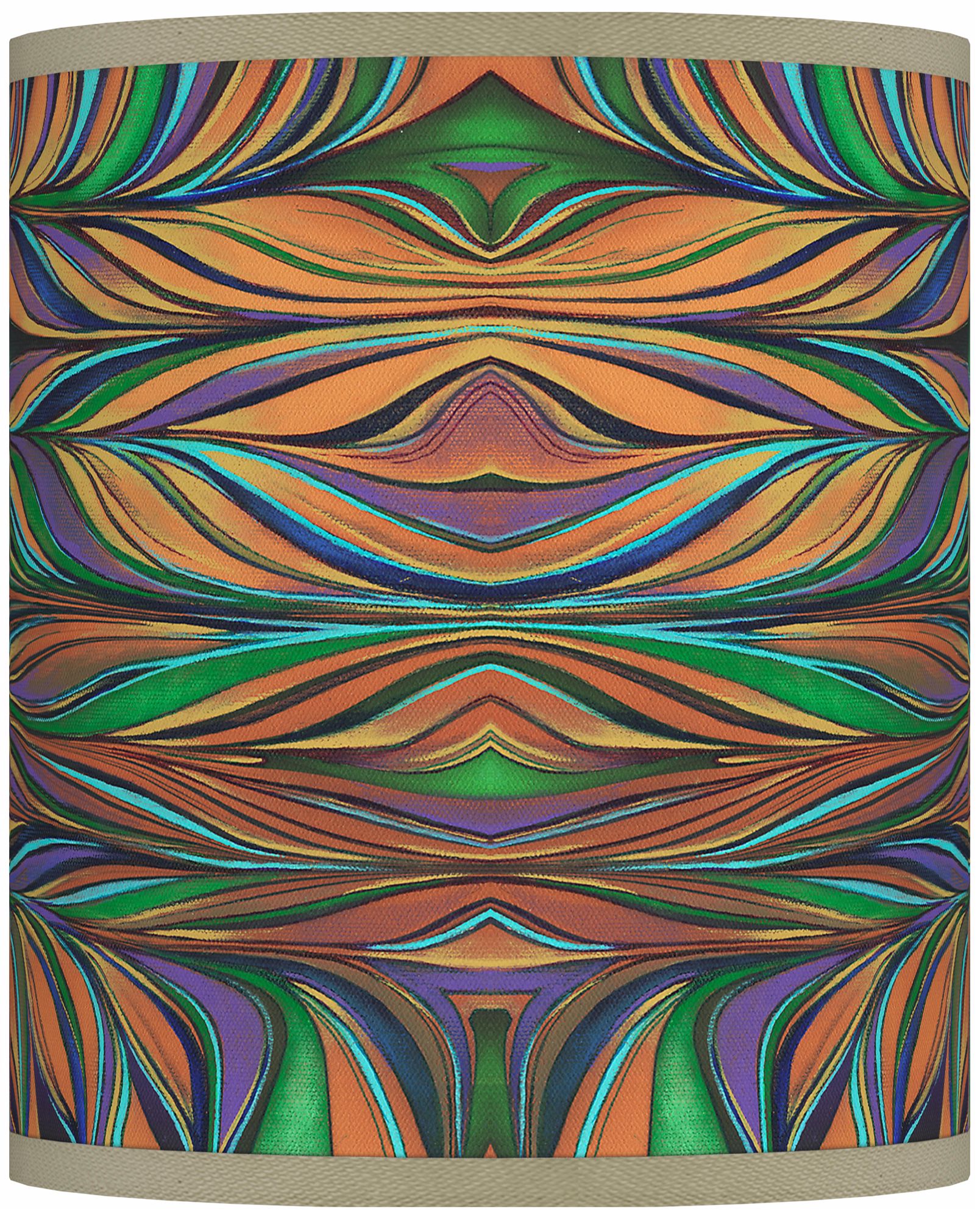 Exotic Peacock Pattern Giclee Shade 10x10x12 (Spider)