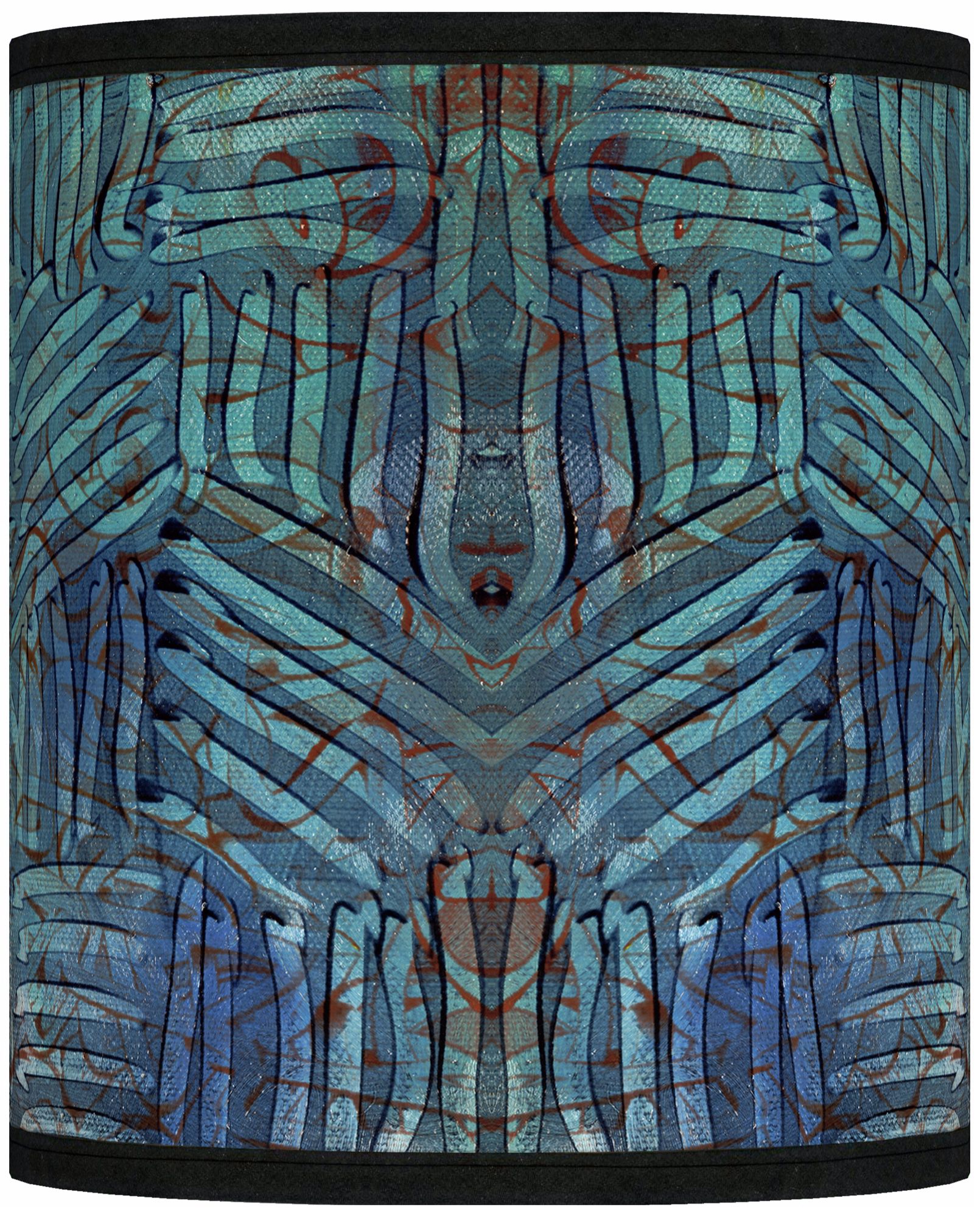 Aqua Fractals Giclee Shade 10x10x12 (Spider)