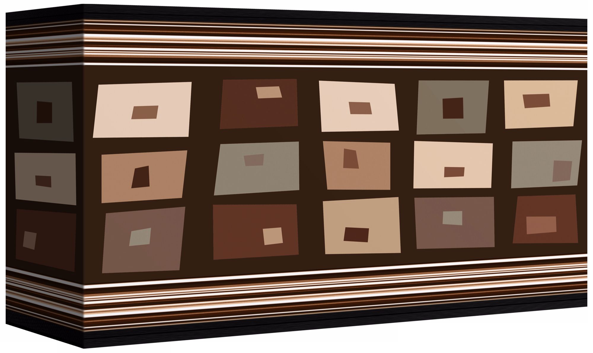 Retro Rectangles Brown Giclee Shade 8/17x8/17x10 (Spider)