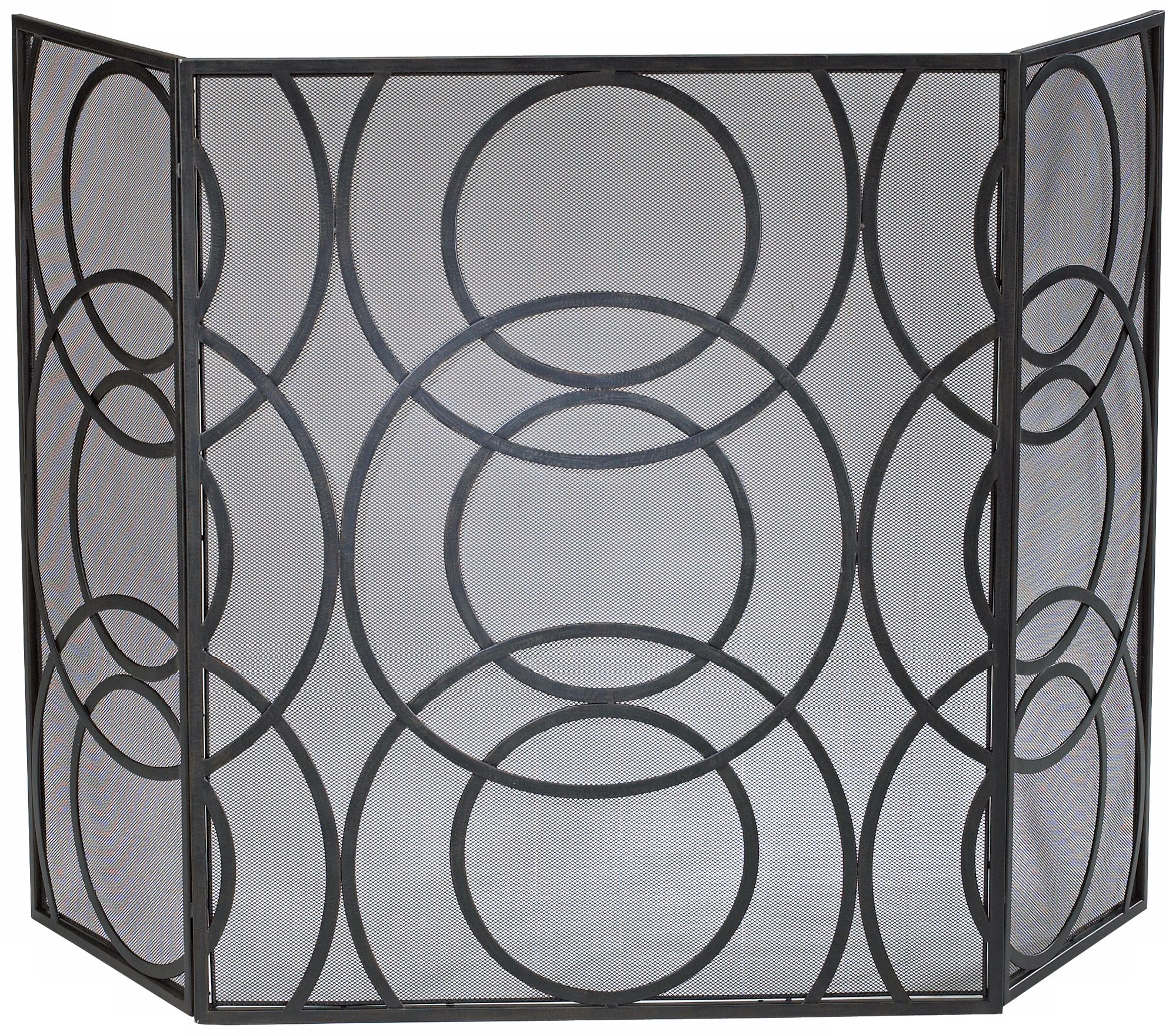 Orb Black Finish Iron Fire Screen