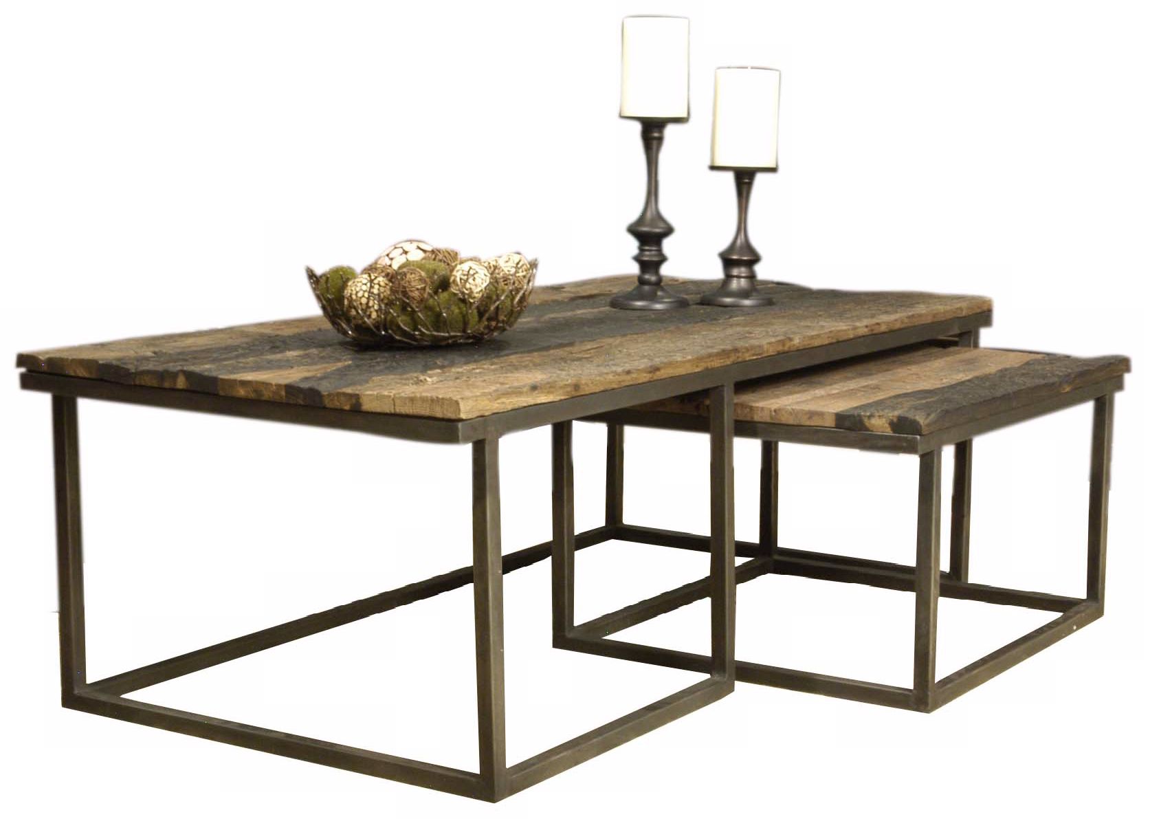 Vista Wood and Metal Nesting Coffee Table