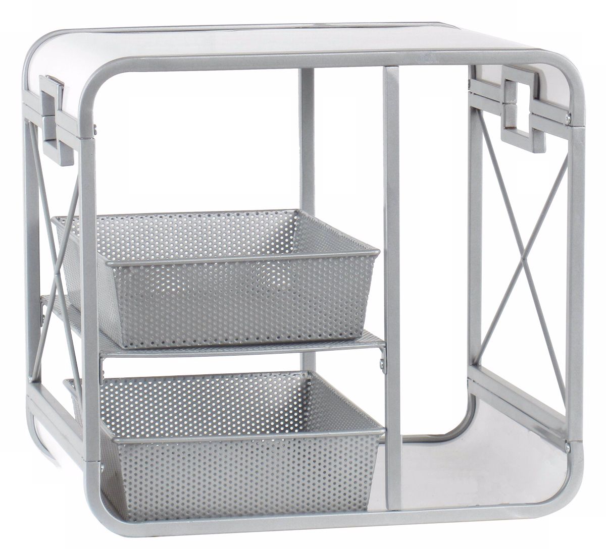 X Cube Metallic Silver Finish Gaming Storage Console