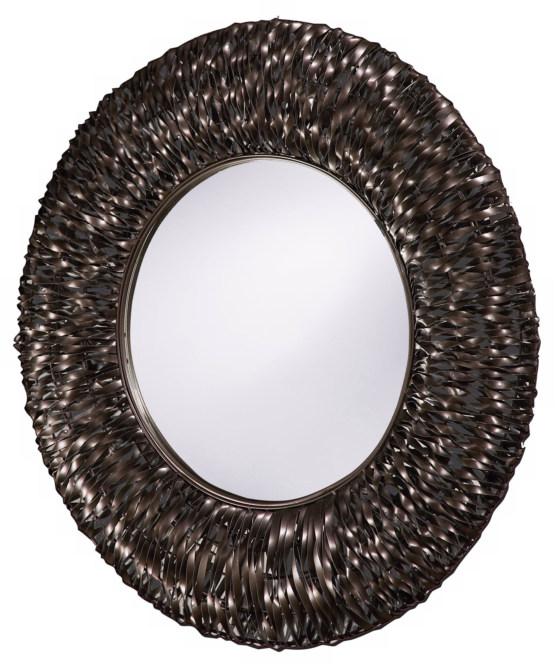 Brushed Black Finish Bent Metal Frame 32" Wide Wall Mirror