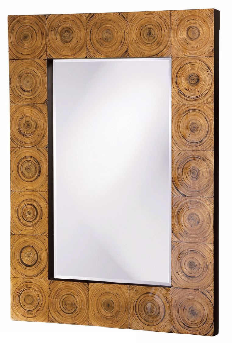 Inlaid Bamboo Rectangular 42" High Mirror