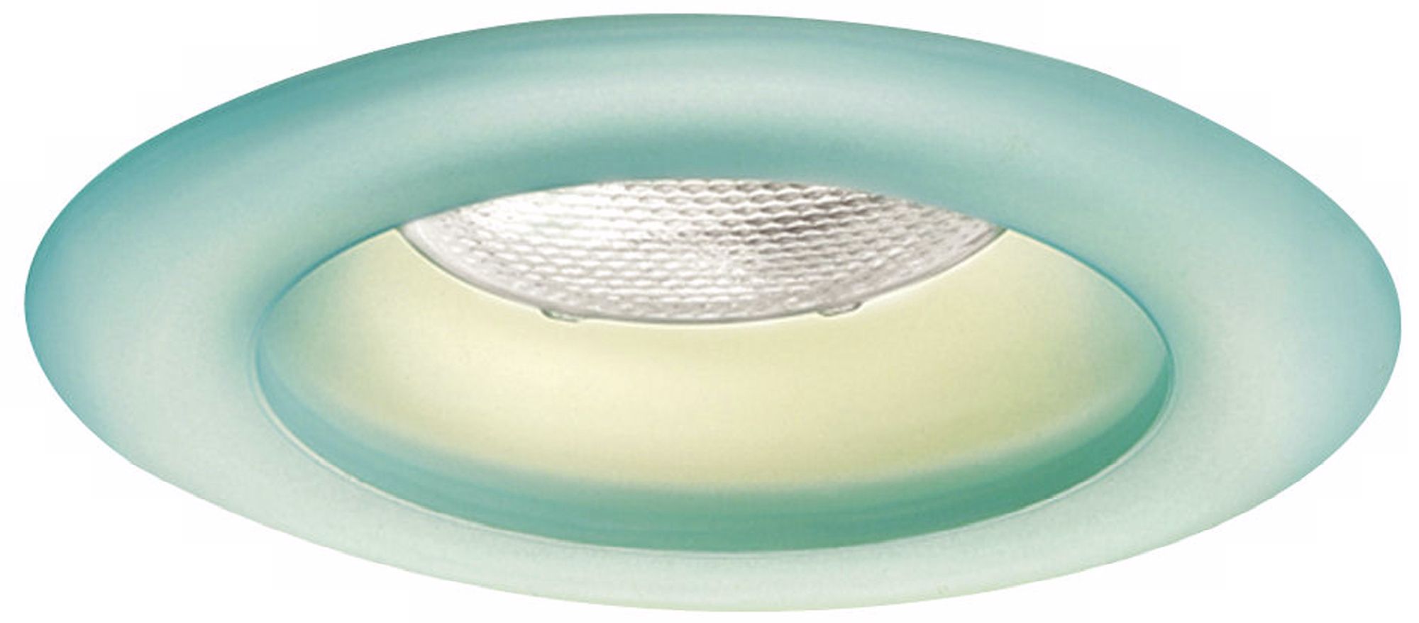 Frosted Aqua Effetre Glass 6" Recessed Trim