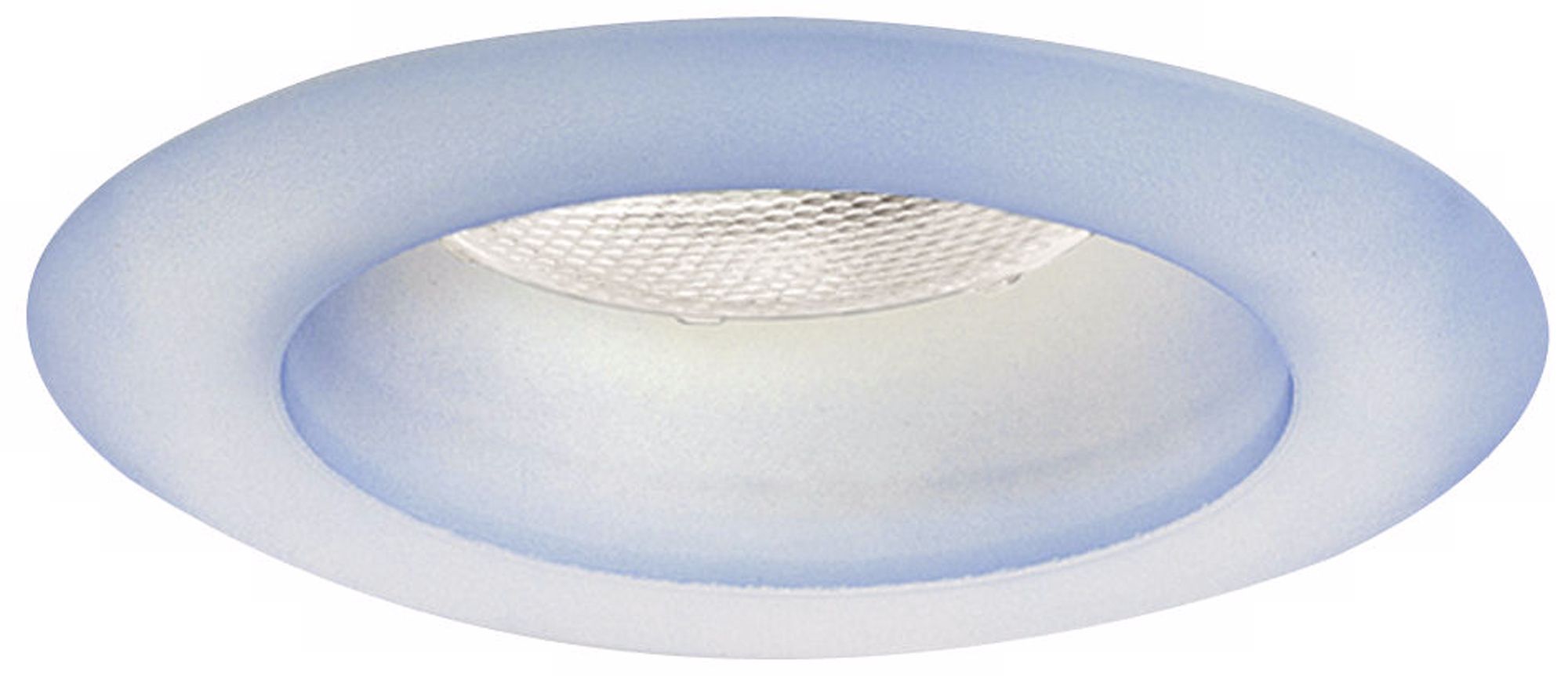 Frosted Light Blue Effetre Glass 6" Recessed Trim