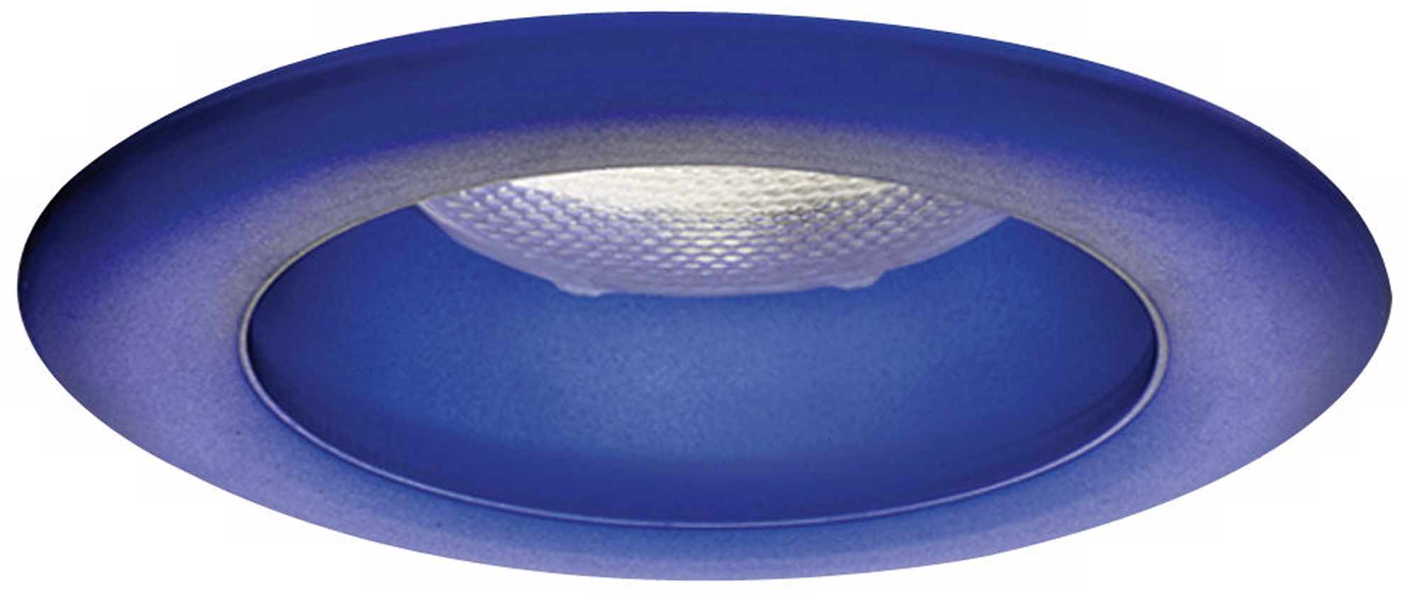 Frosted Cobalt Blue Effetre Glass 6" Recessed Trim
