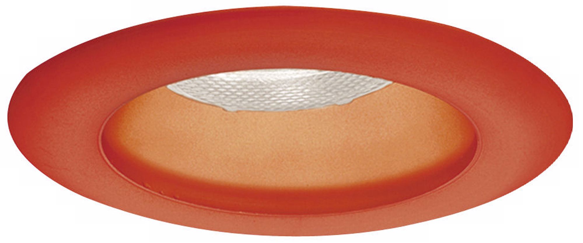 Frosted Ruby Red Effetre Glass 6" Recessed Trim