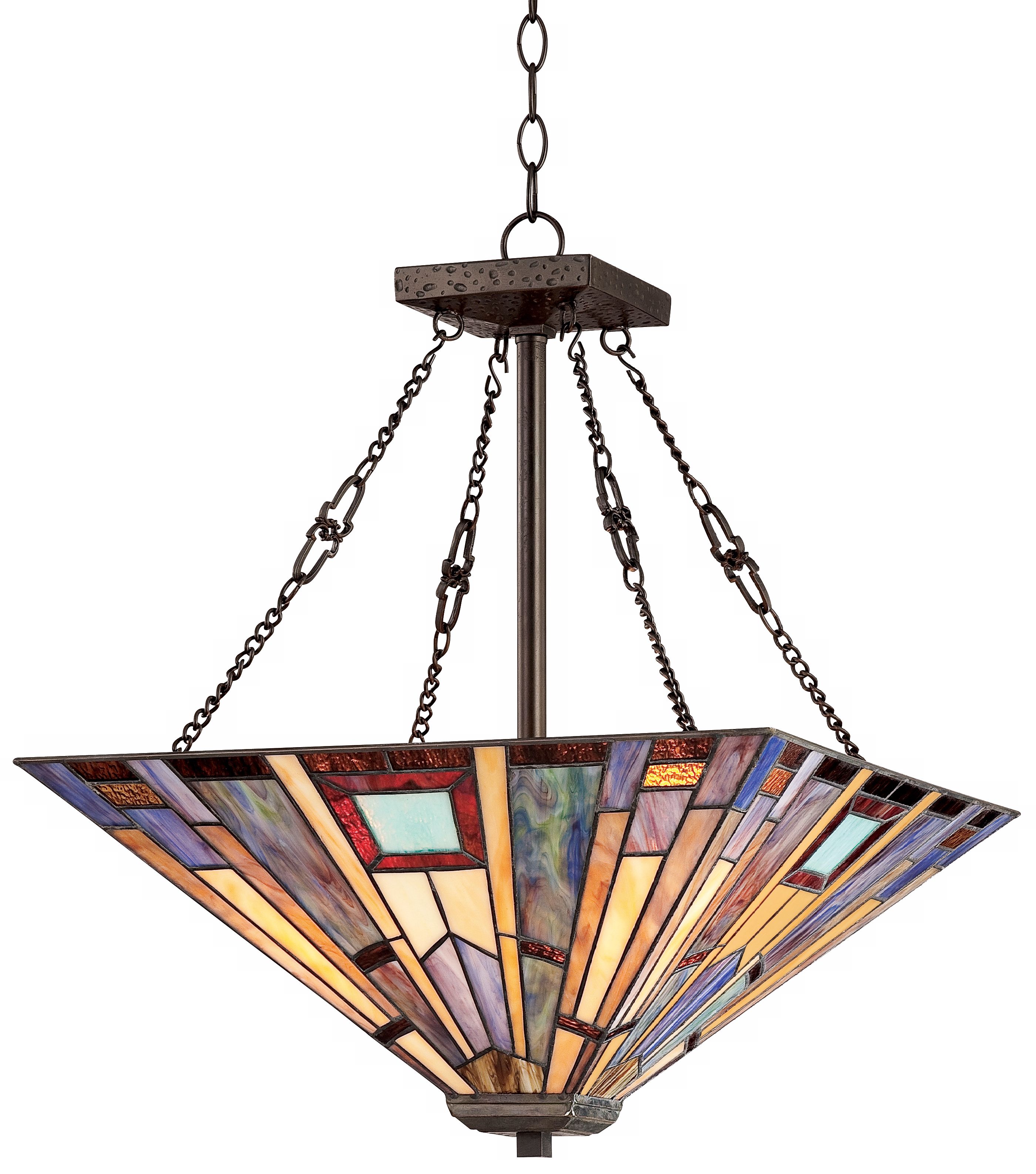 Tiffany Leaves Tiffany Style 20" Wide Pendant Chandelier