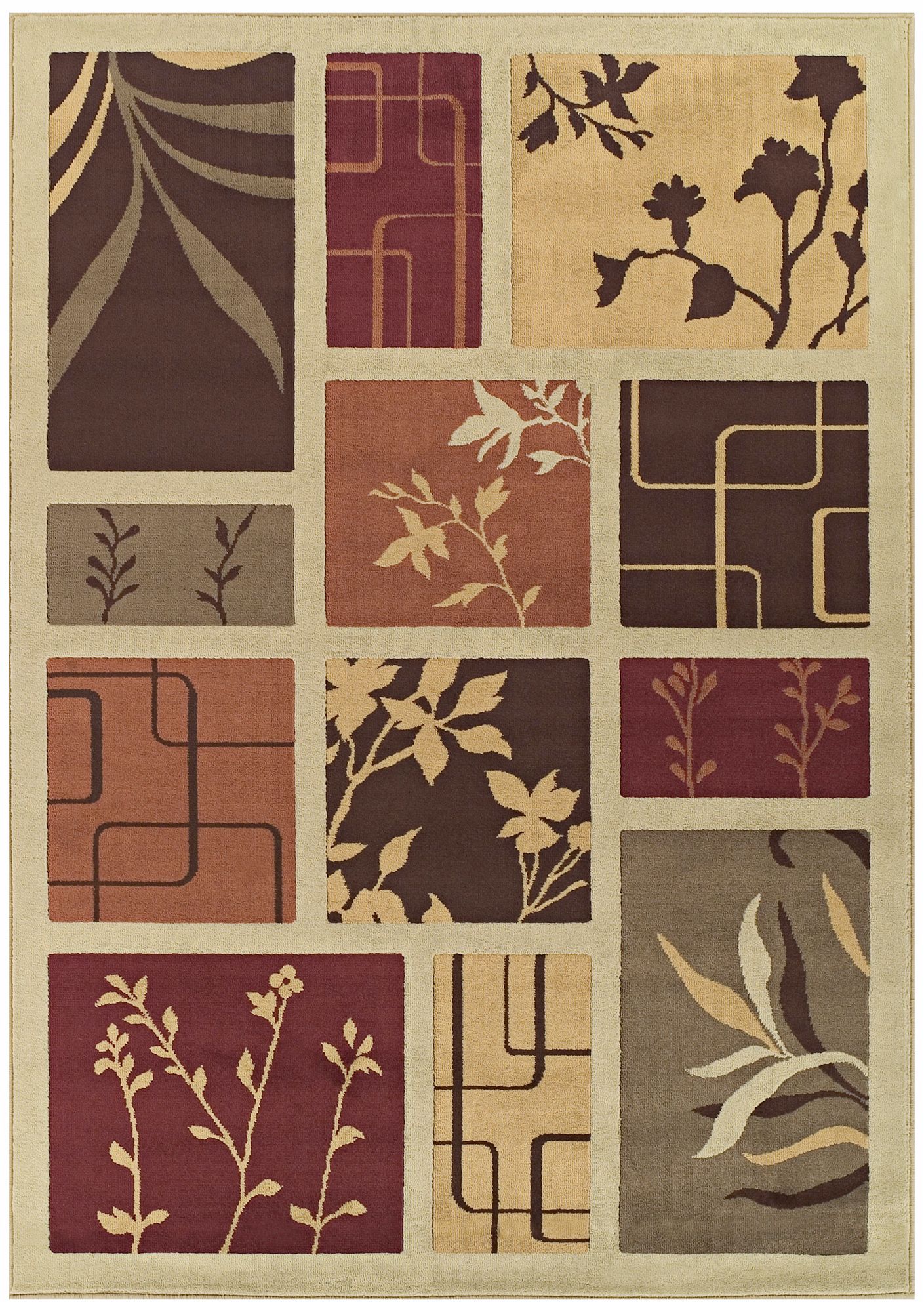 Tremont Collection Foliage Screens Ivory Area Rug