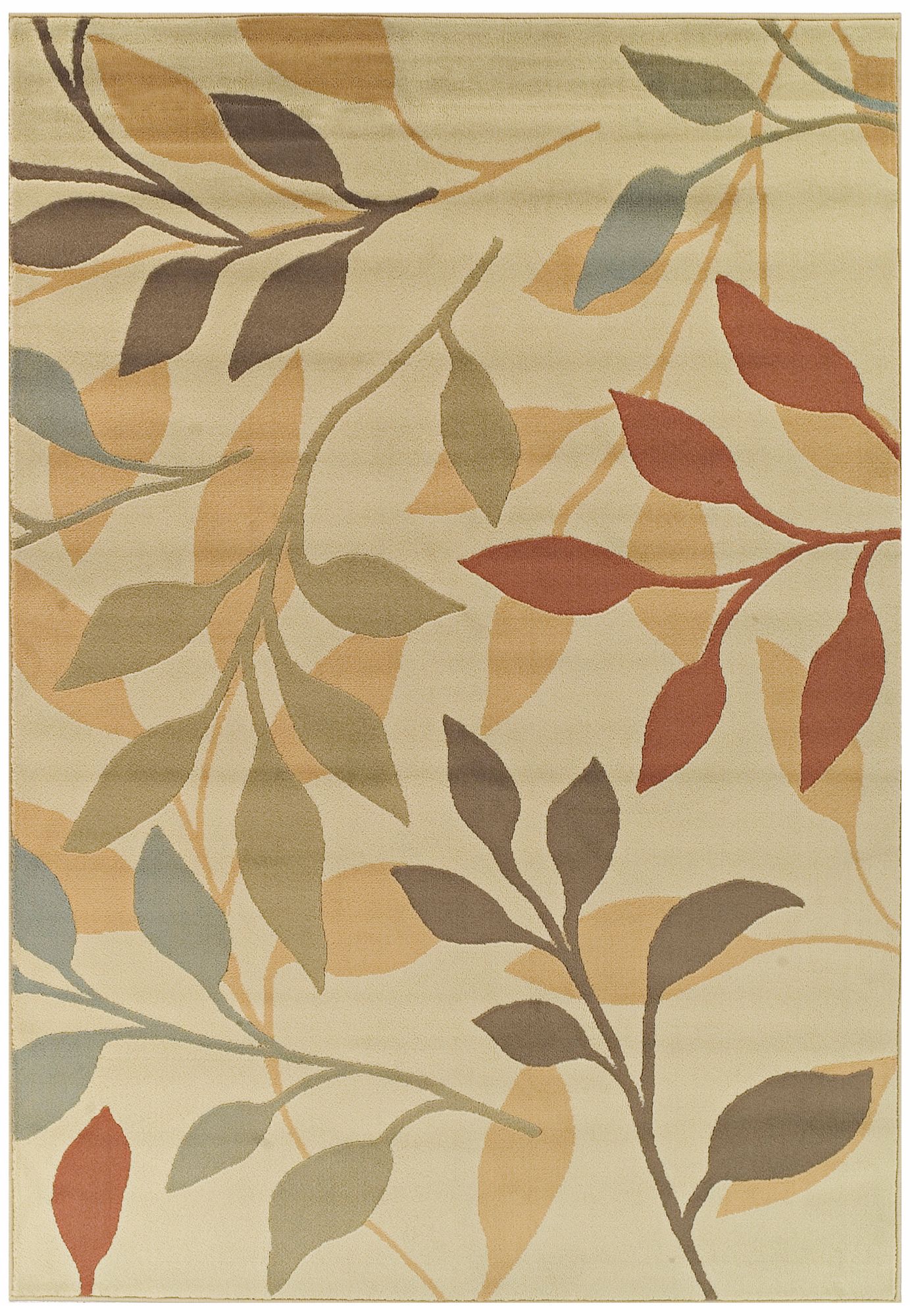 Tremont Collection Leaflets Ivory Area Rug