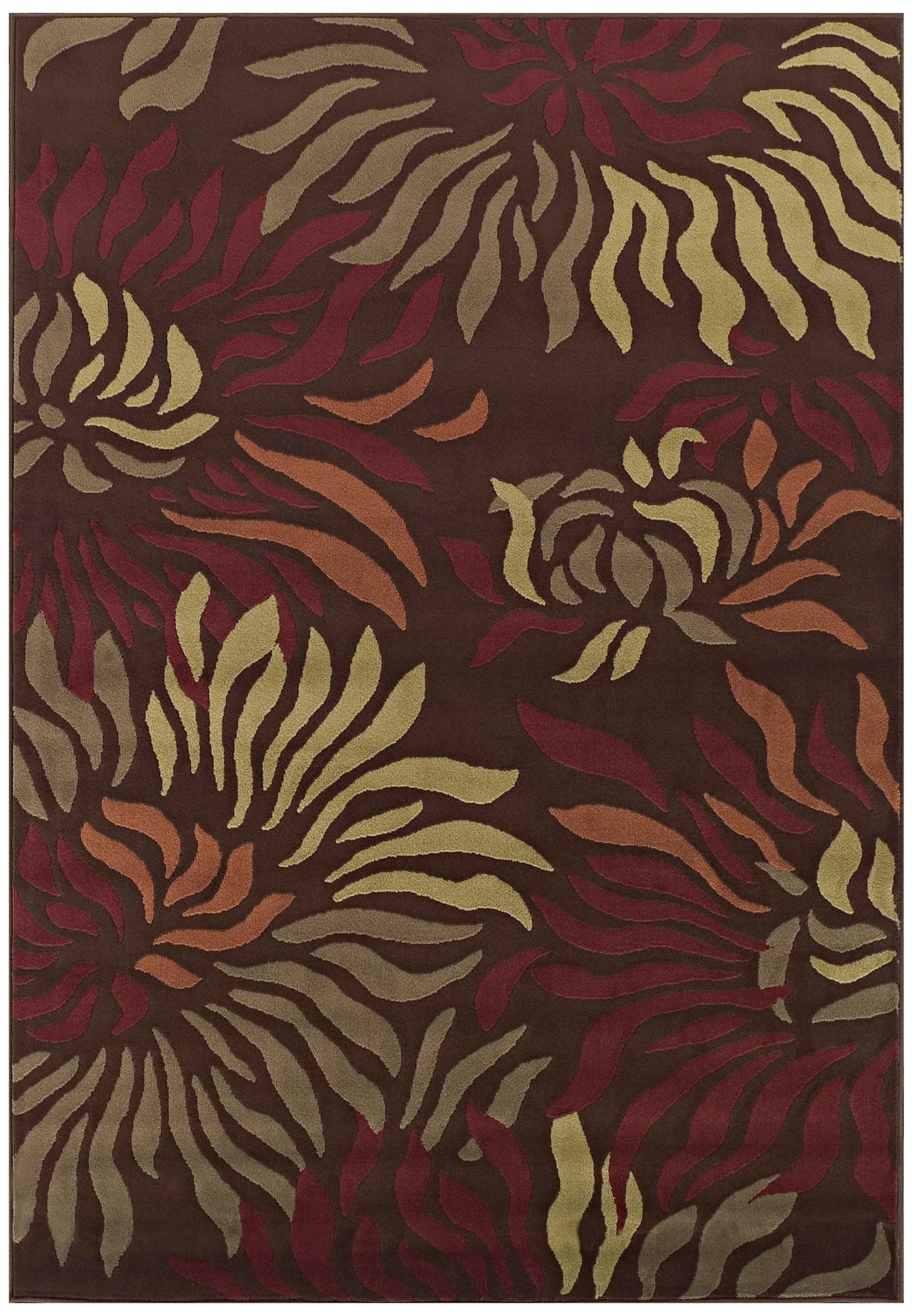 Tremont Collection Rippling Petals Chocolate Area Rug