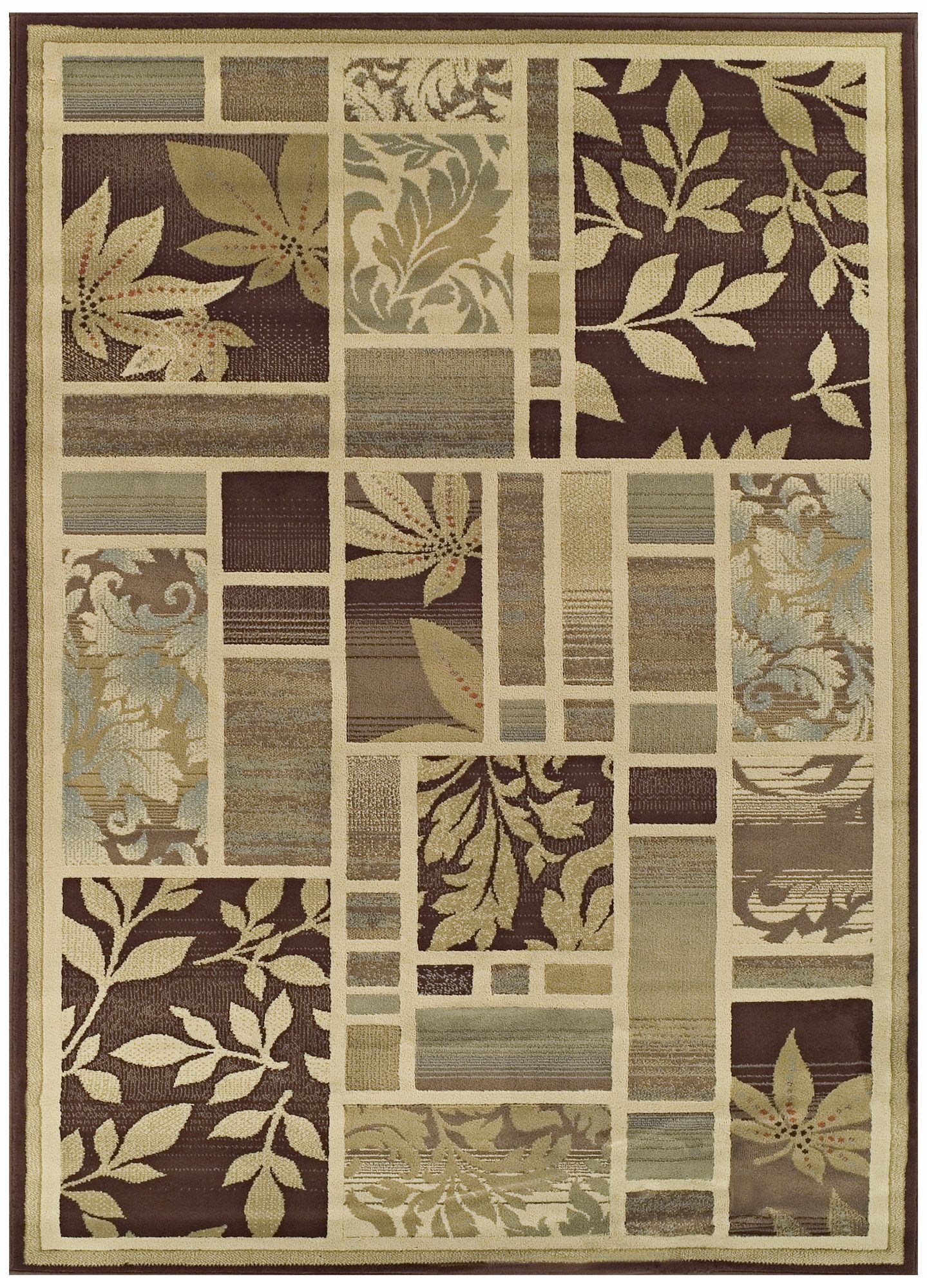 Tremont Collection Leafy Screens Chocolate Area Rug