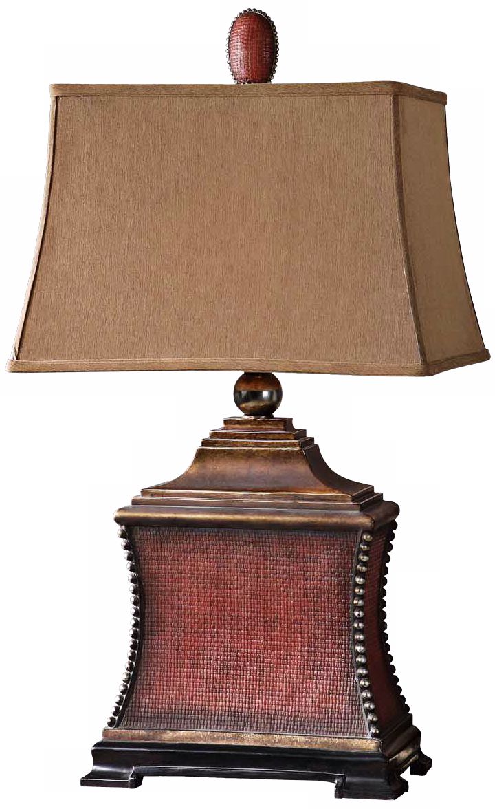 Uttermost Pavia Aged Red Woven Texture Table Lamp