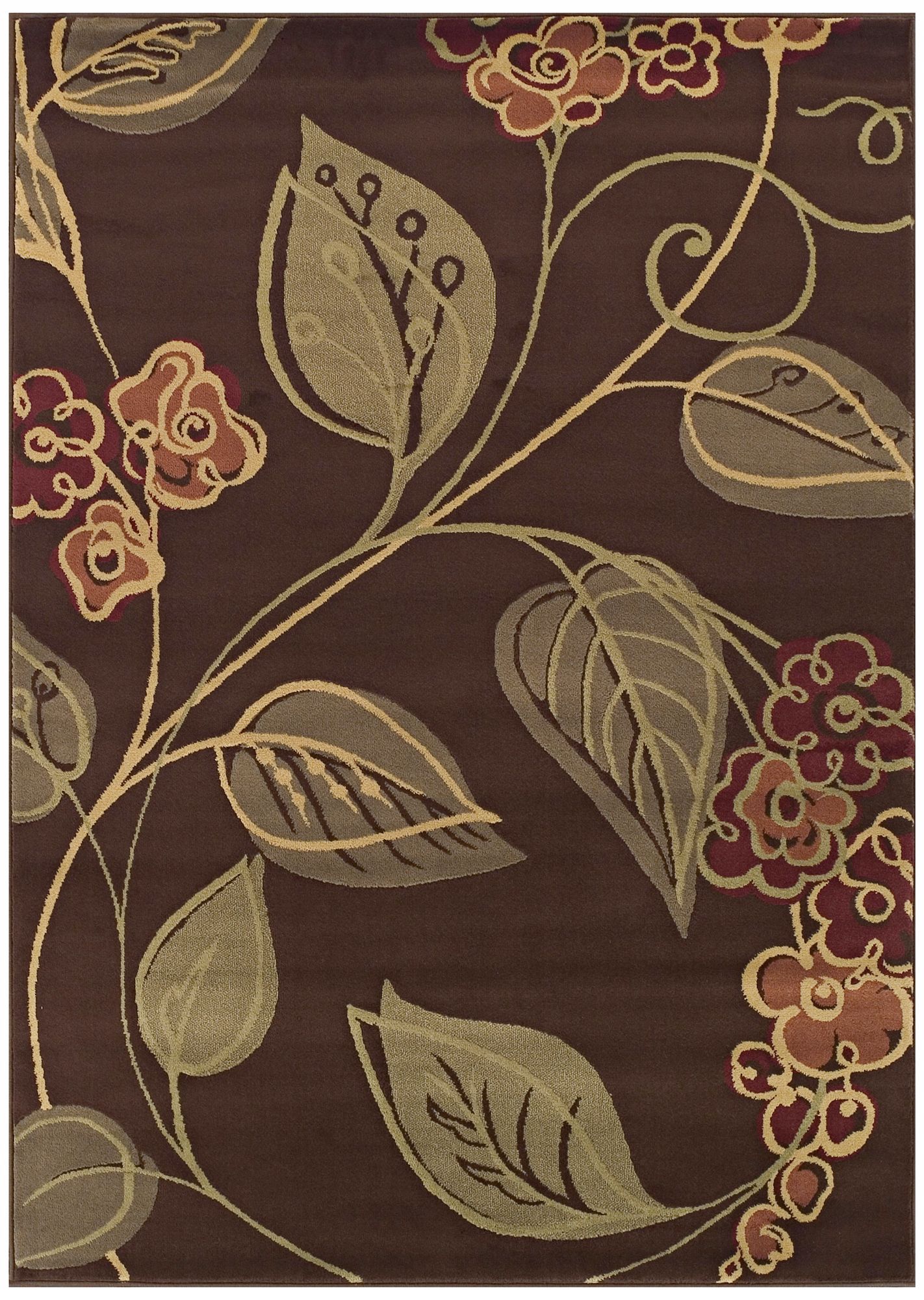 Tremont Collection Swerve Floral Chocolate Area Rug