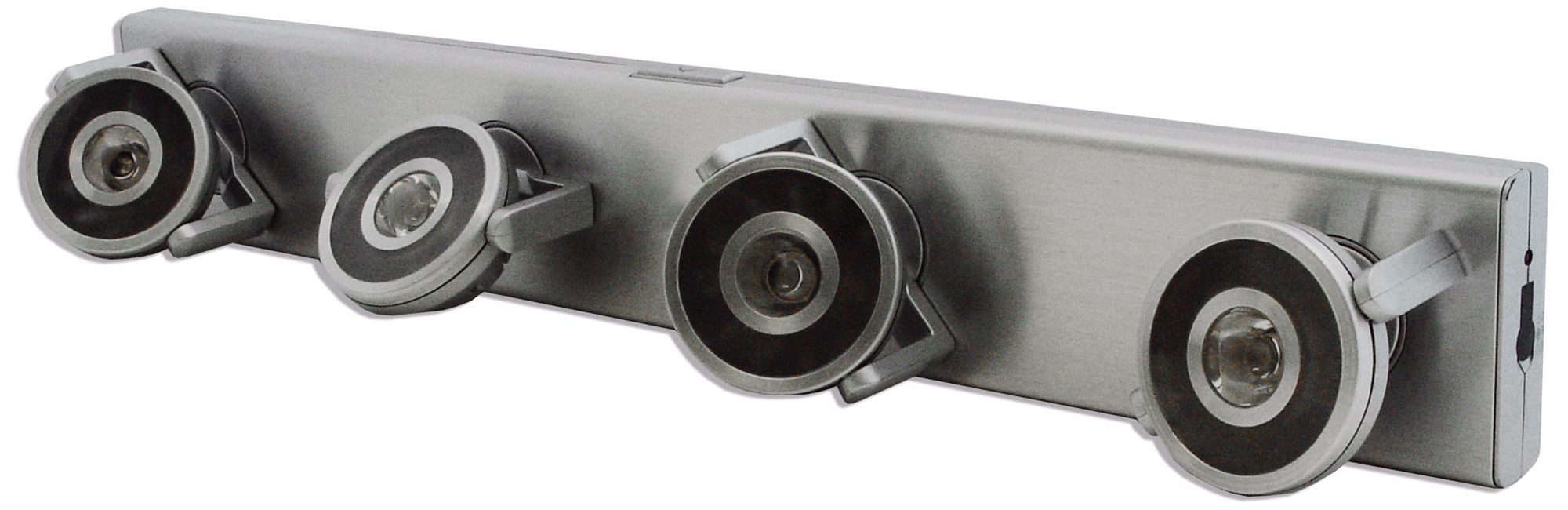 Brushed Metal Finish 4-Head LED Track Light Kit
