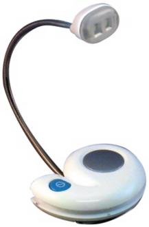 White 2 LED Clip On Book Light N4824