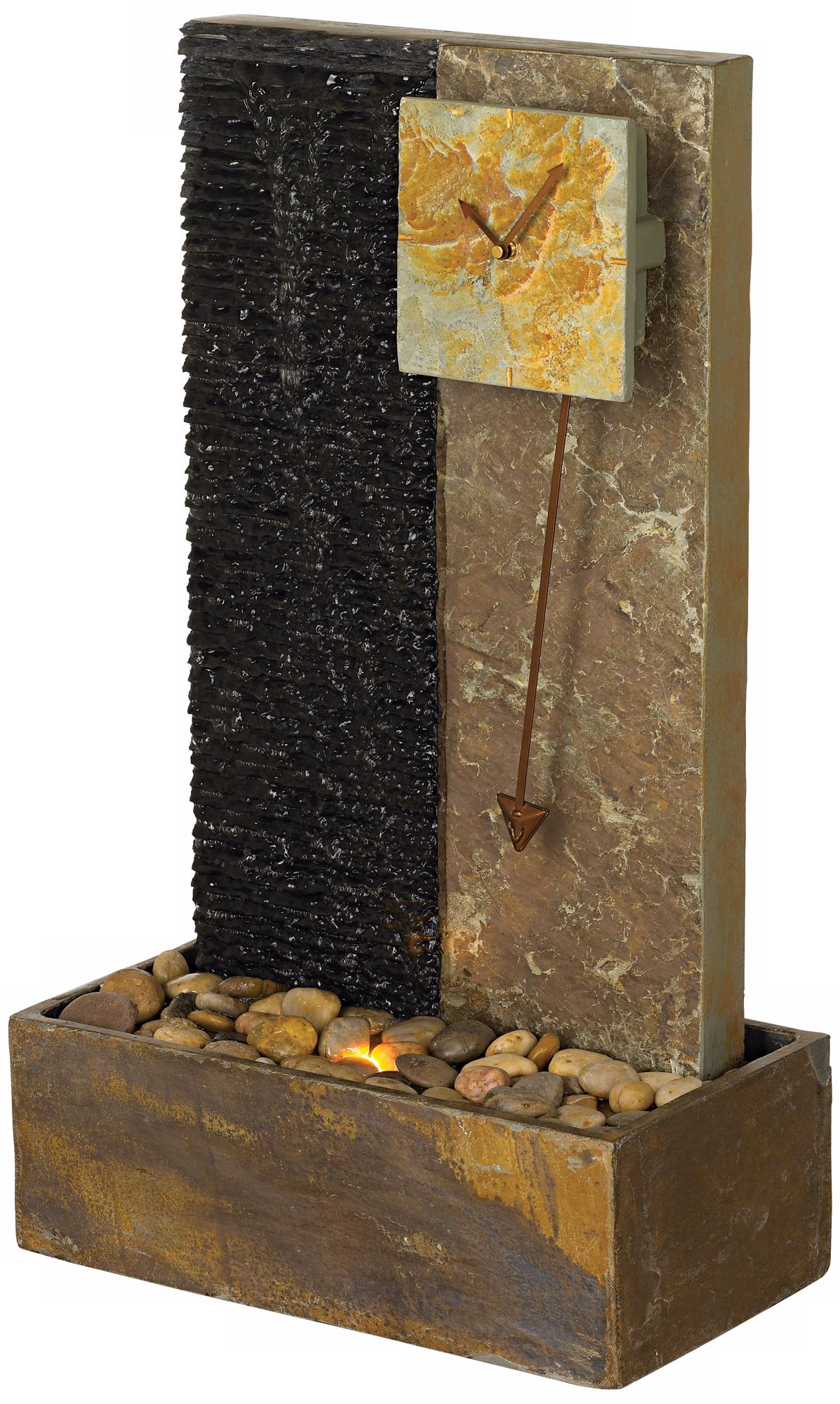 Slate Clock Tabletop Fountain