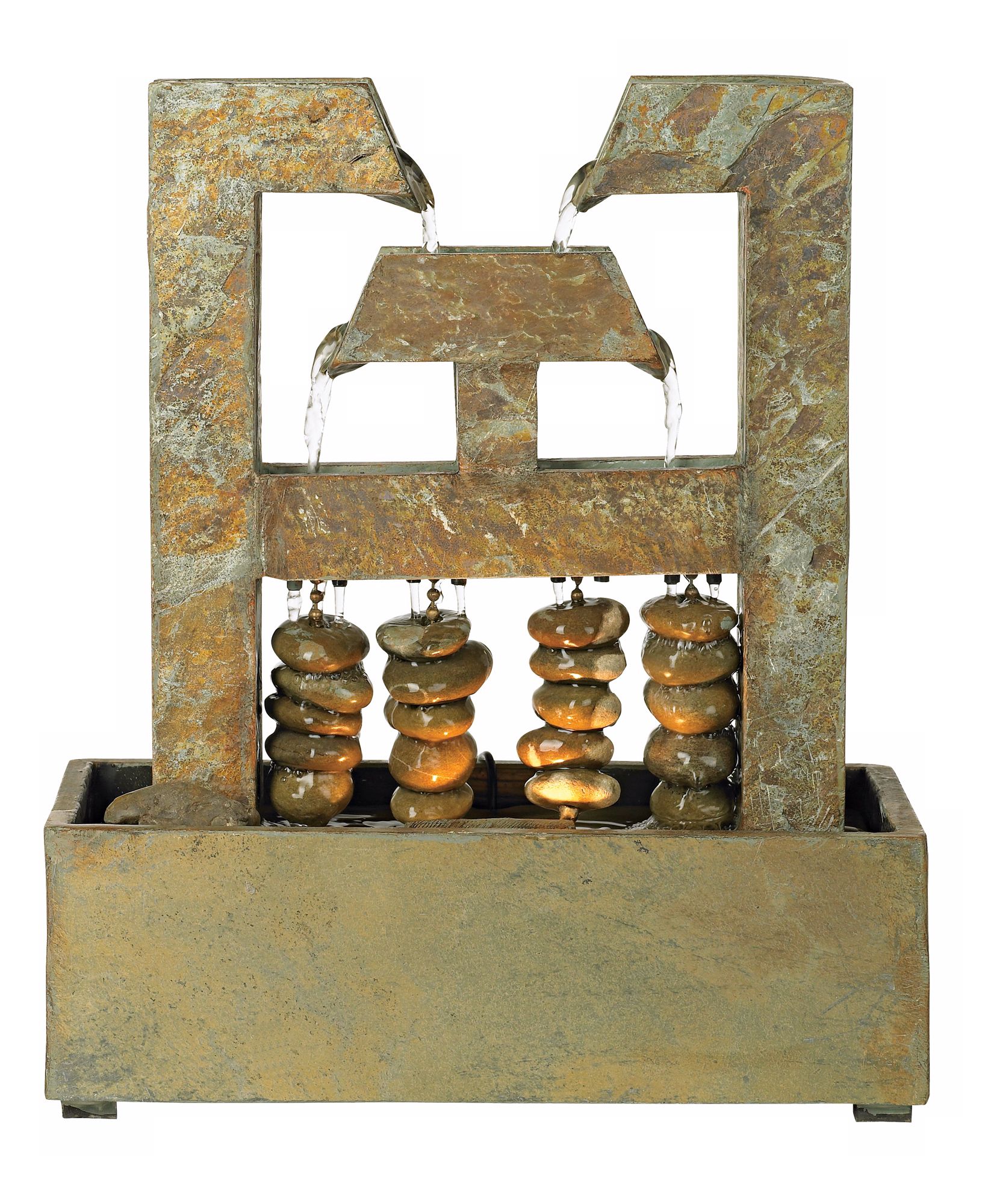 Natural Slate Lighted 15 High Table Fountain N5190