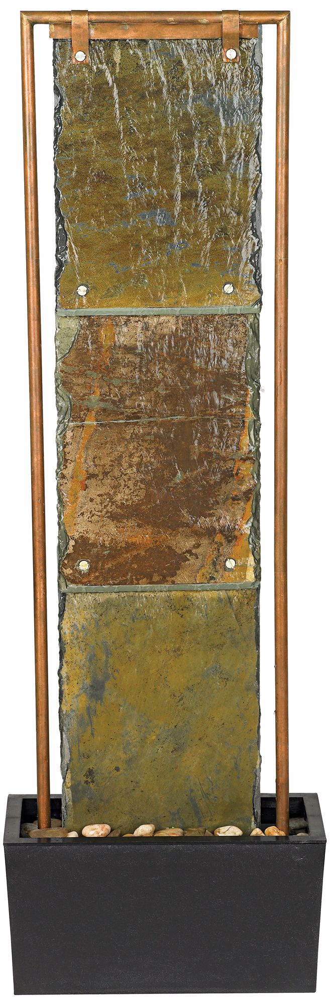 Slate and Copper 48 1/2" High Floor Fountain