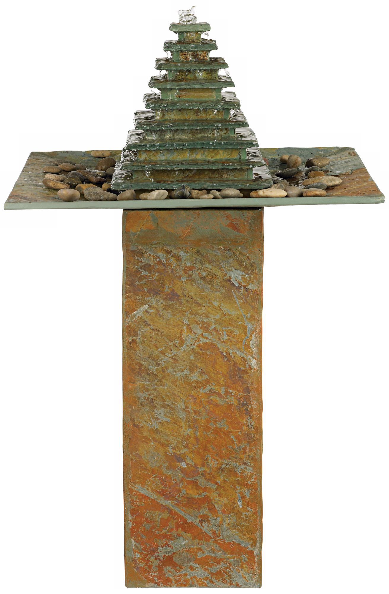 Natural Slate Tiered Top Floor Fountain