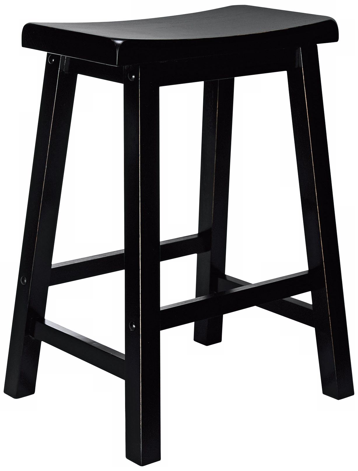 Antique Black 24" High Saddle Counter Stool