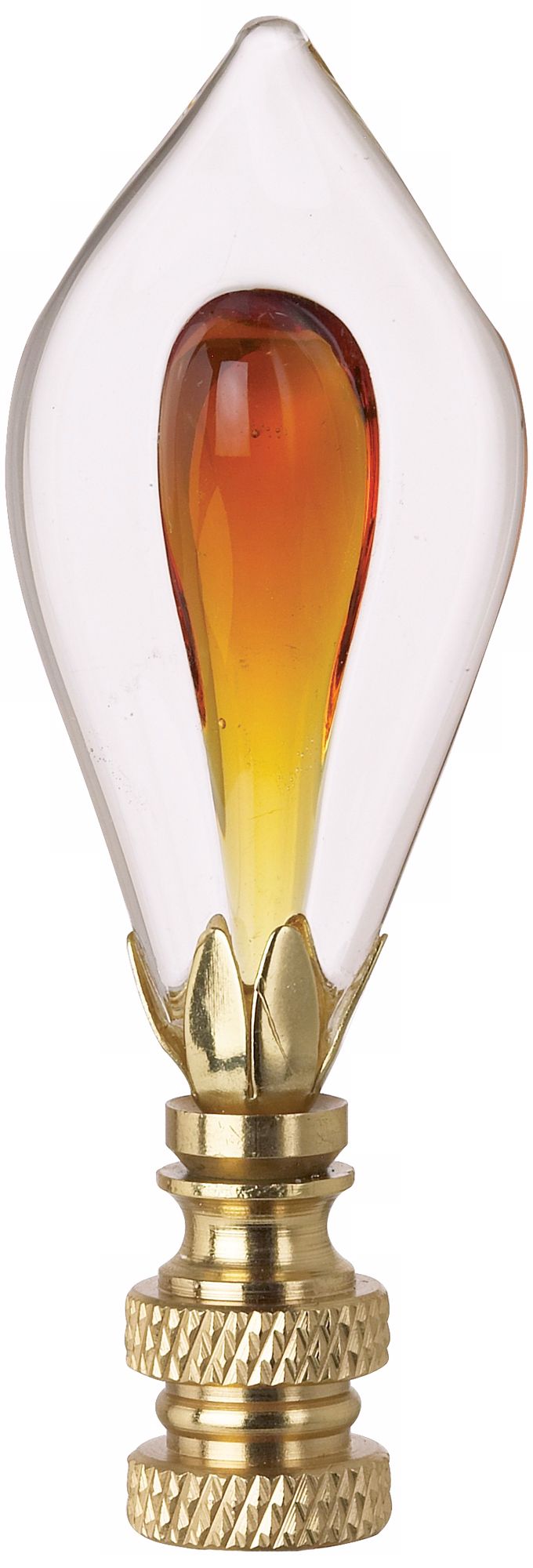 Amber Glass Teardrop Finial