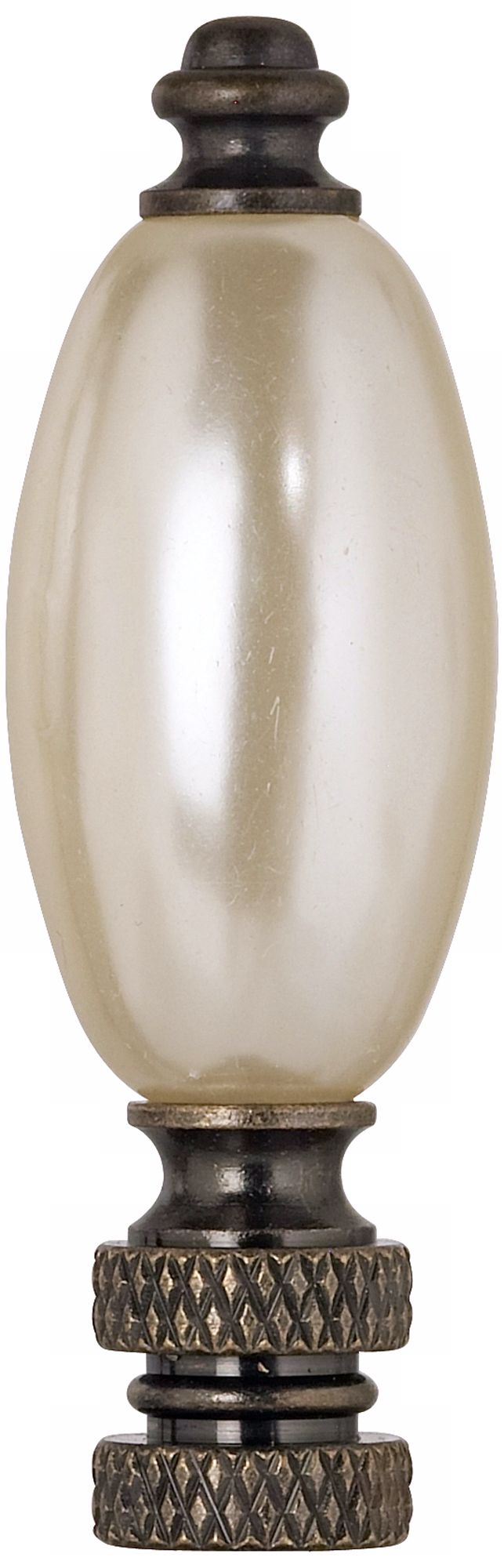 Faux Pearl and Antique Bronze Finish Finial