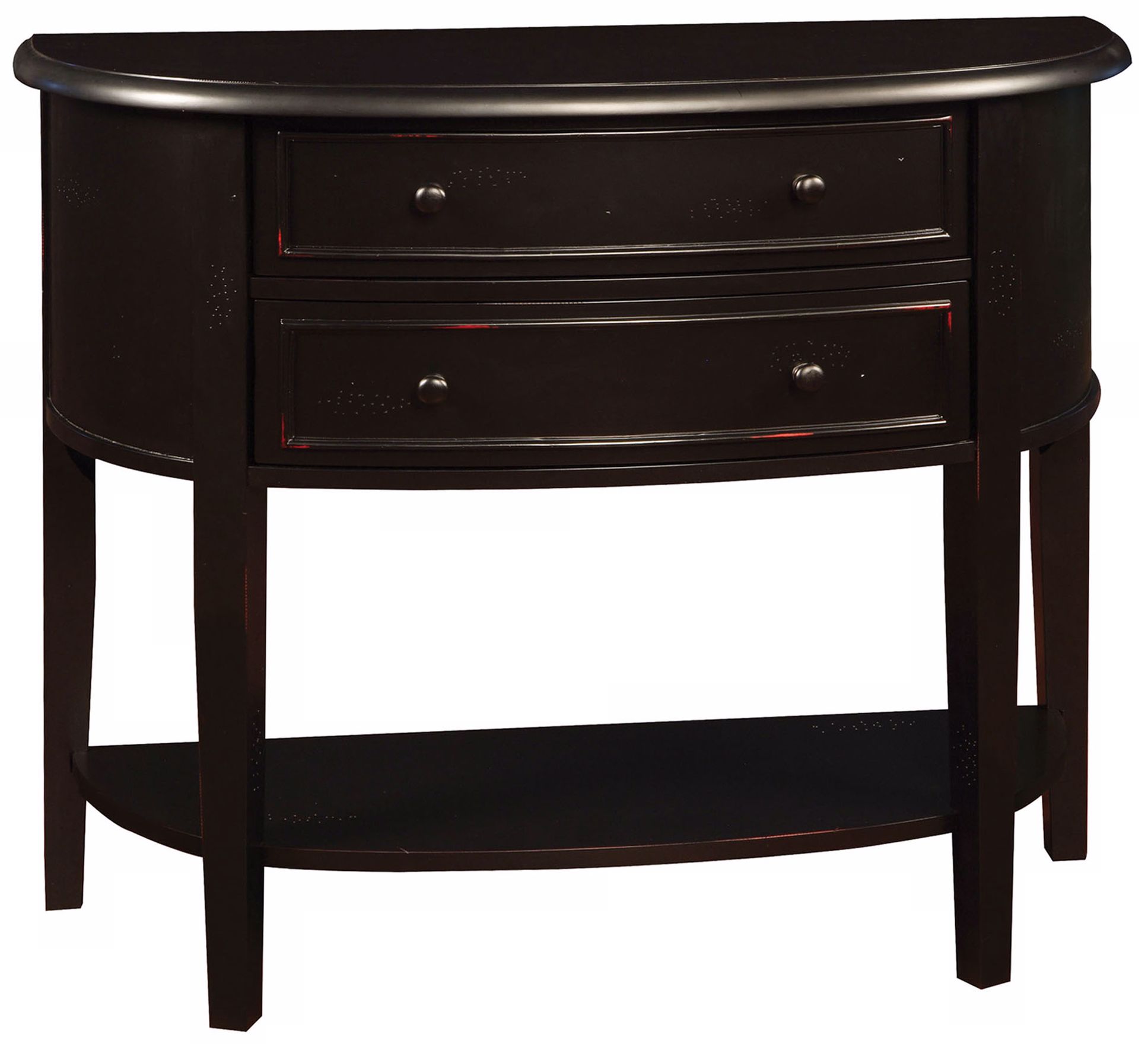 Antique Black Demilune Console Table