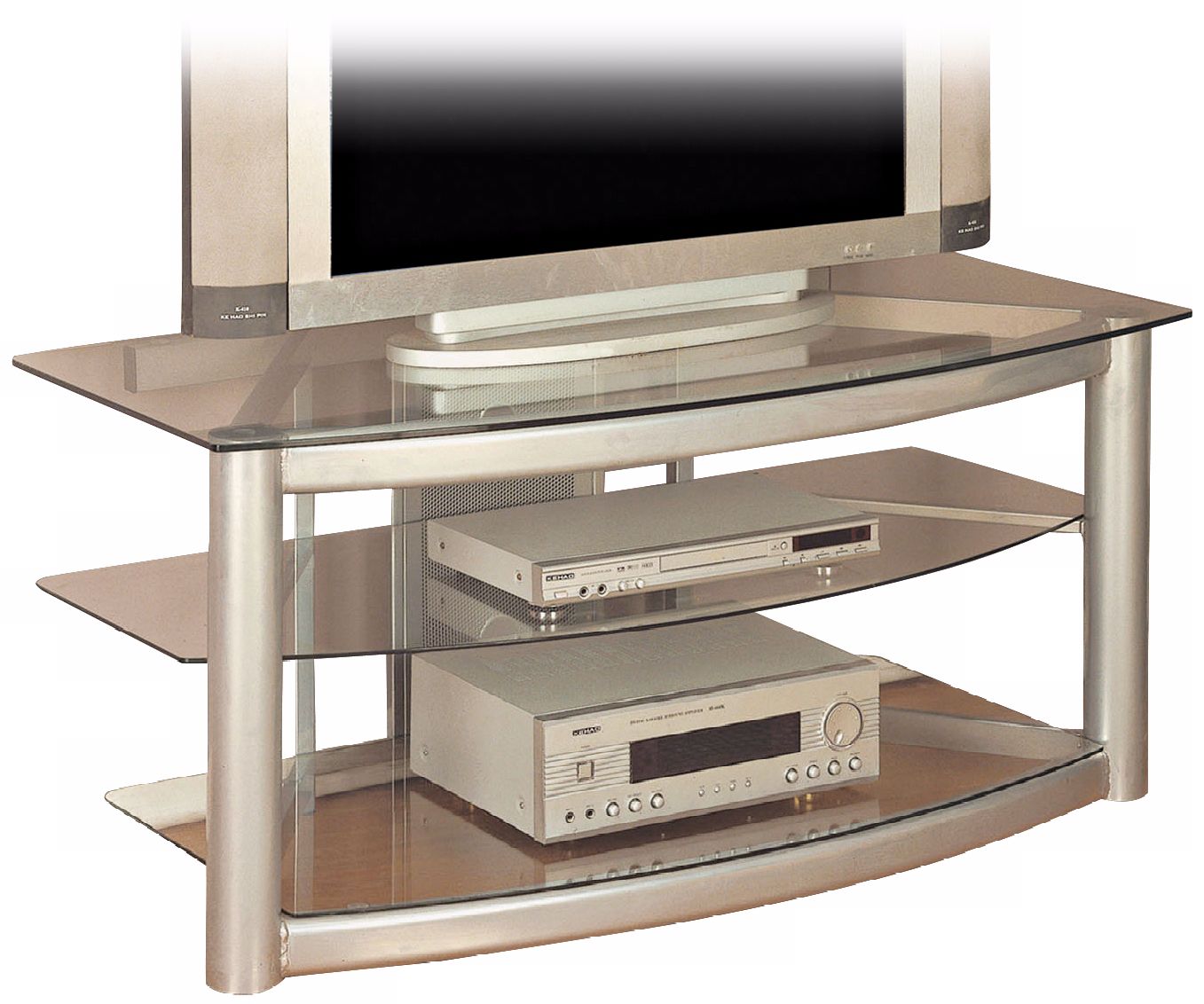 Powell Matte Silver Plasma TV Stand