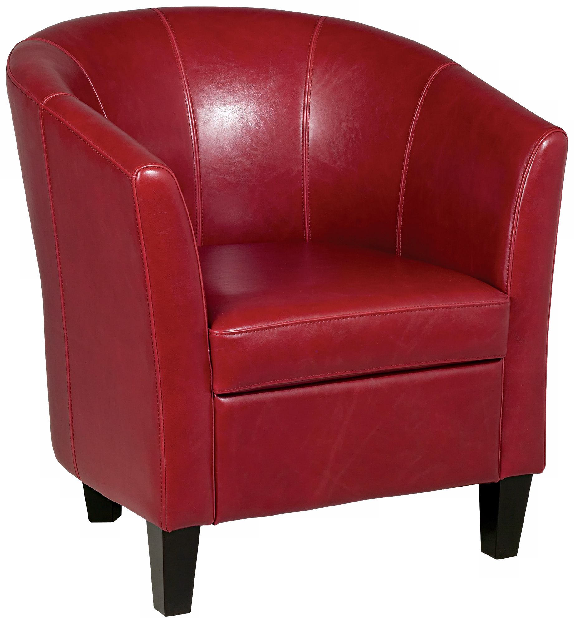 Maxfield Brick Red Bicast Leather Tub Chair