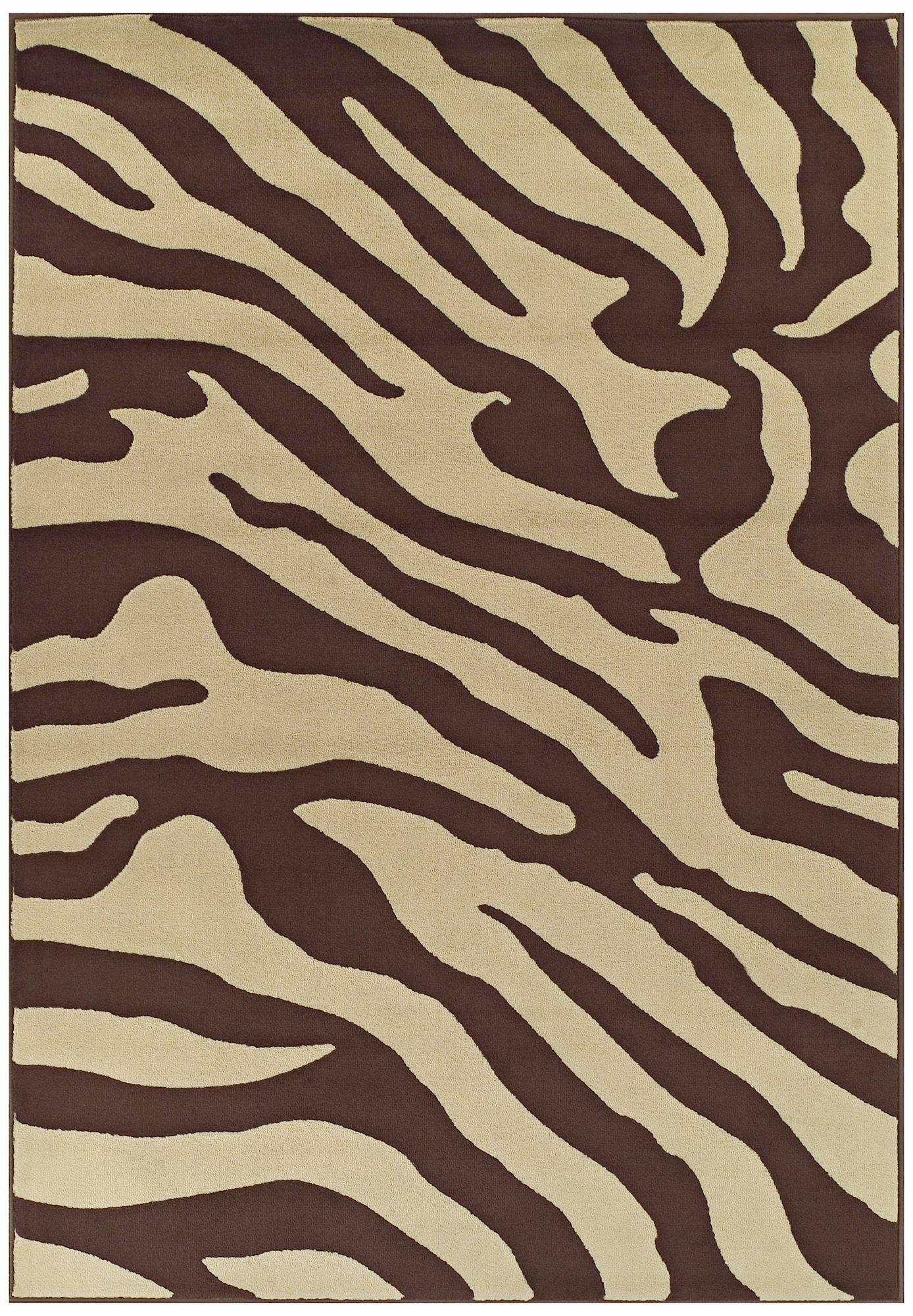 Tremont Collection Lavish Zebra Chocolate Area Rug