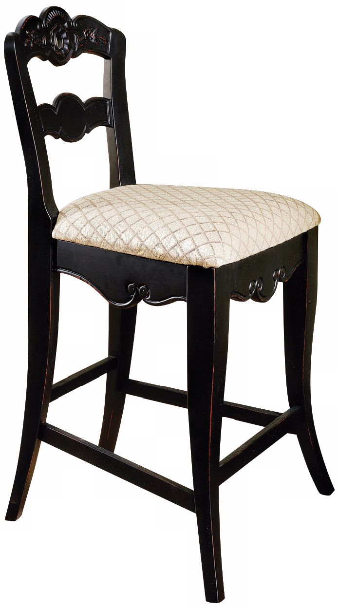 Hills of Provence Antique Black 24" High Counter Stool